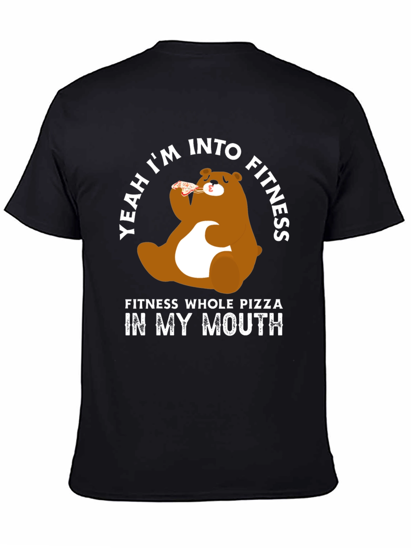 Camiseta Negra Oso Pizza Fitness