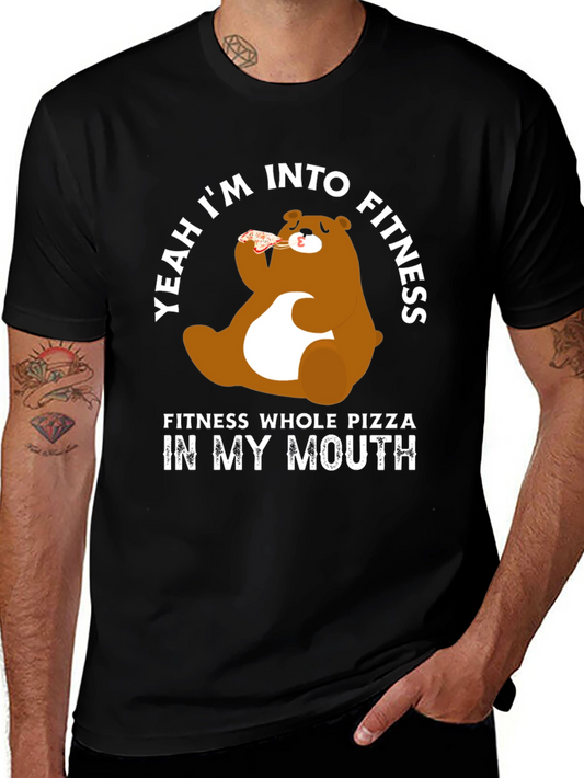 Camiseta Negra Oso Pizza Fitness