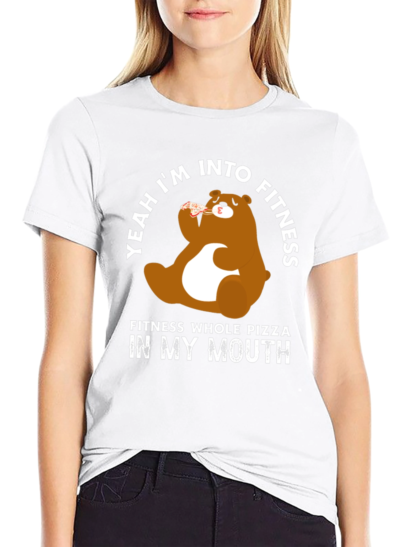 Camiseta Negra Oso Pizza Fitness