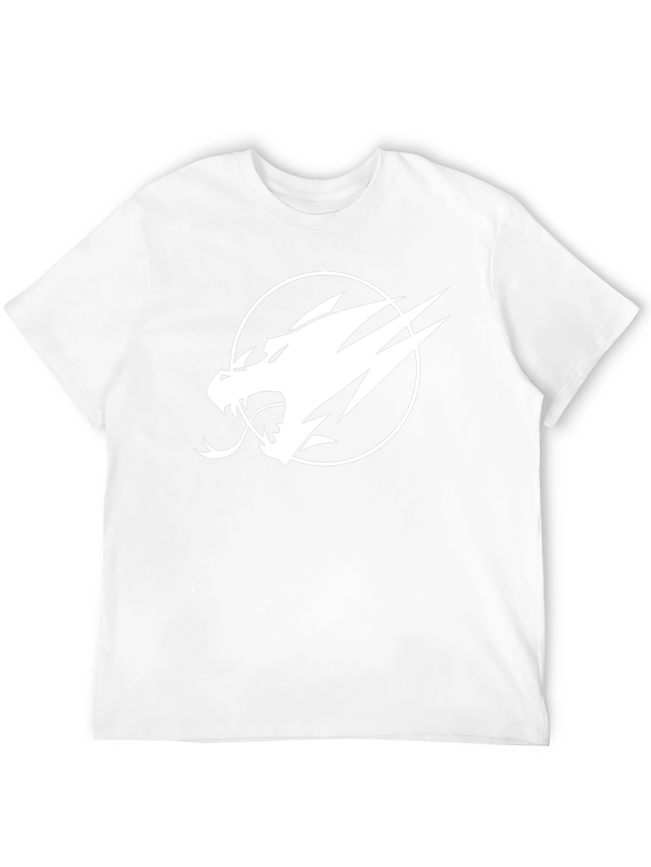 Camiseta Negra con Diseño Dragón Blanco para Hombre