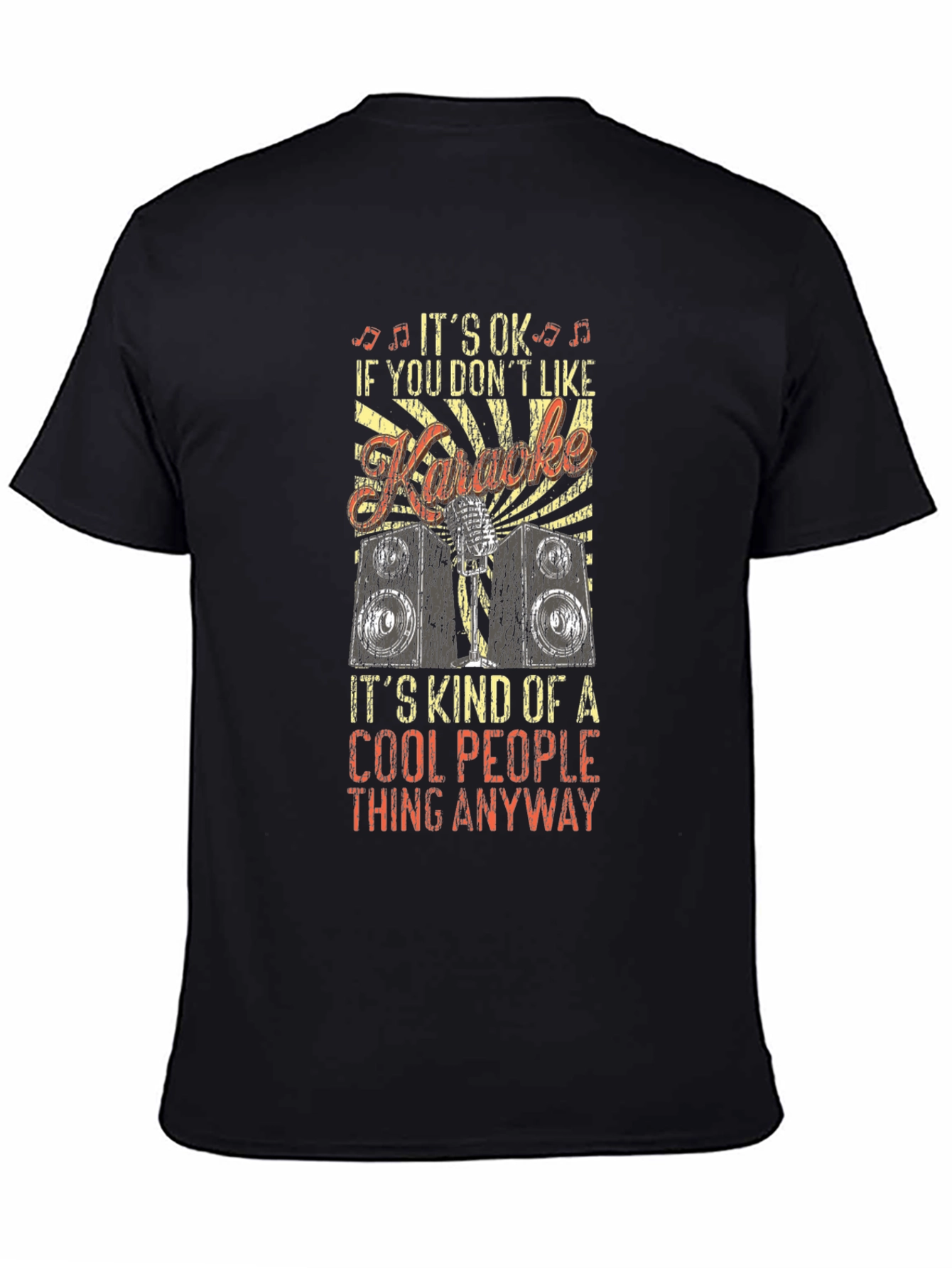 Camiseta Negra con Diseño Karaoke Cool