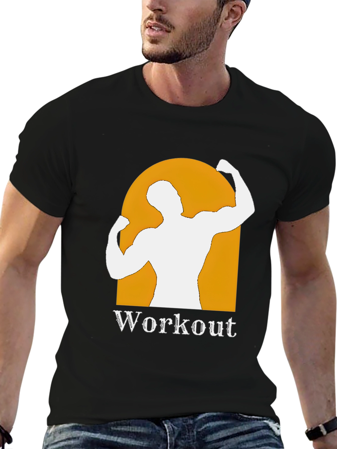 Camiseta Negra Hombre Diseño Workout