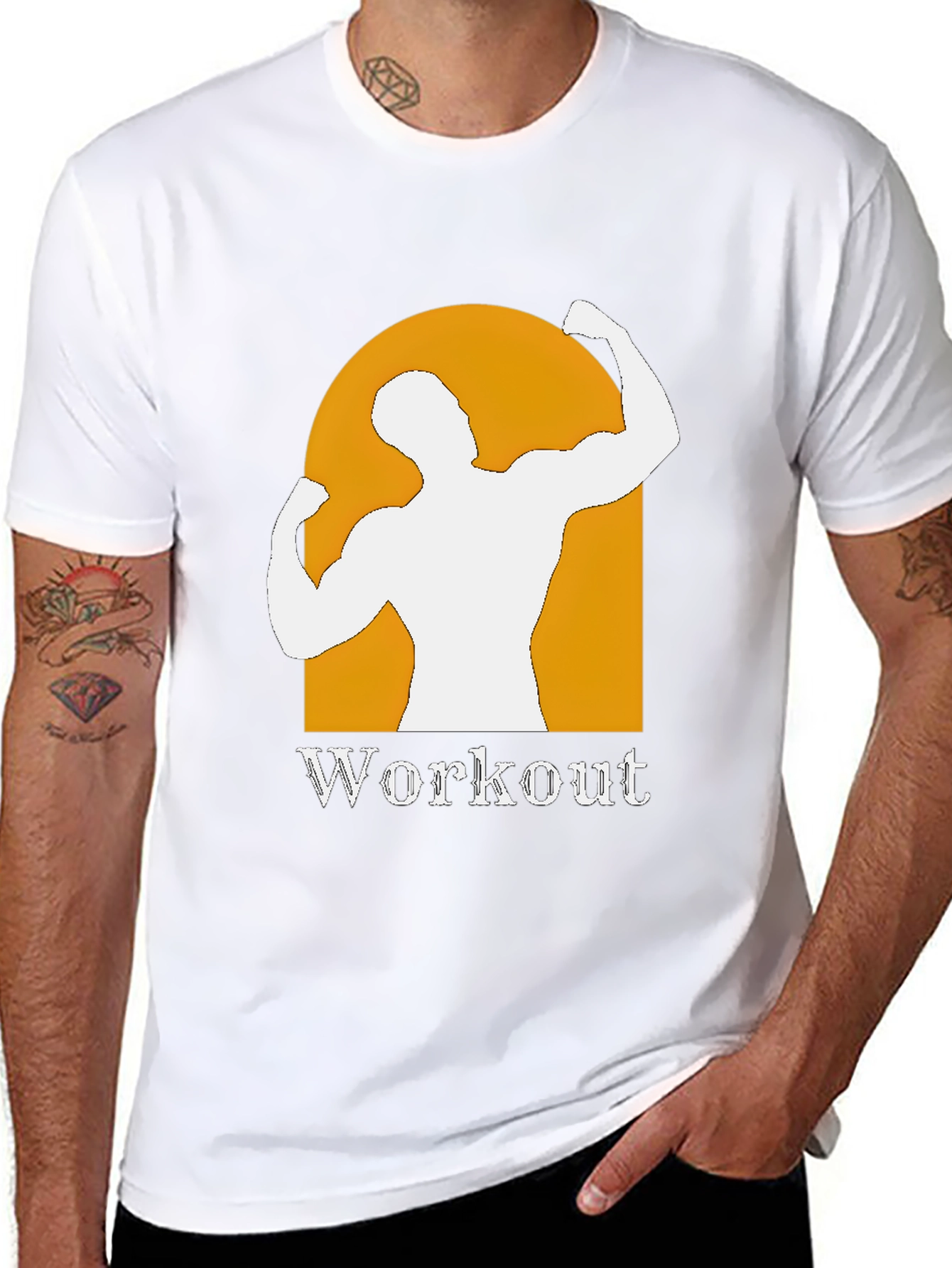 Camiseta Negra Hombre Diseño Workout