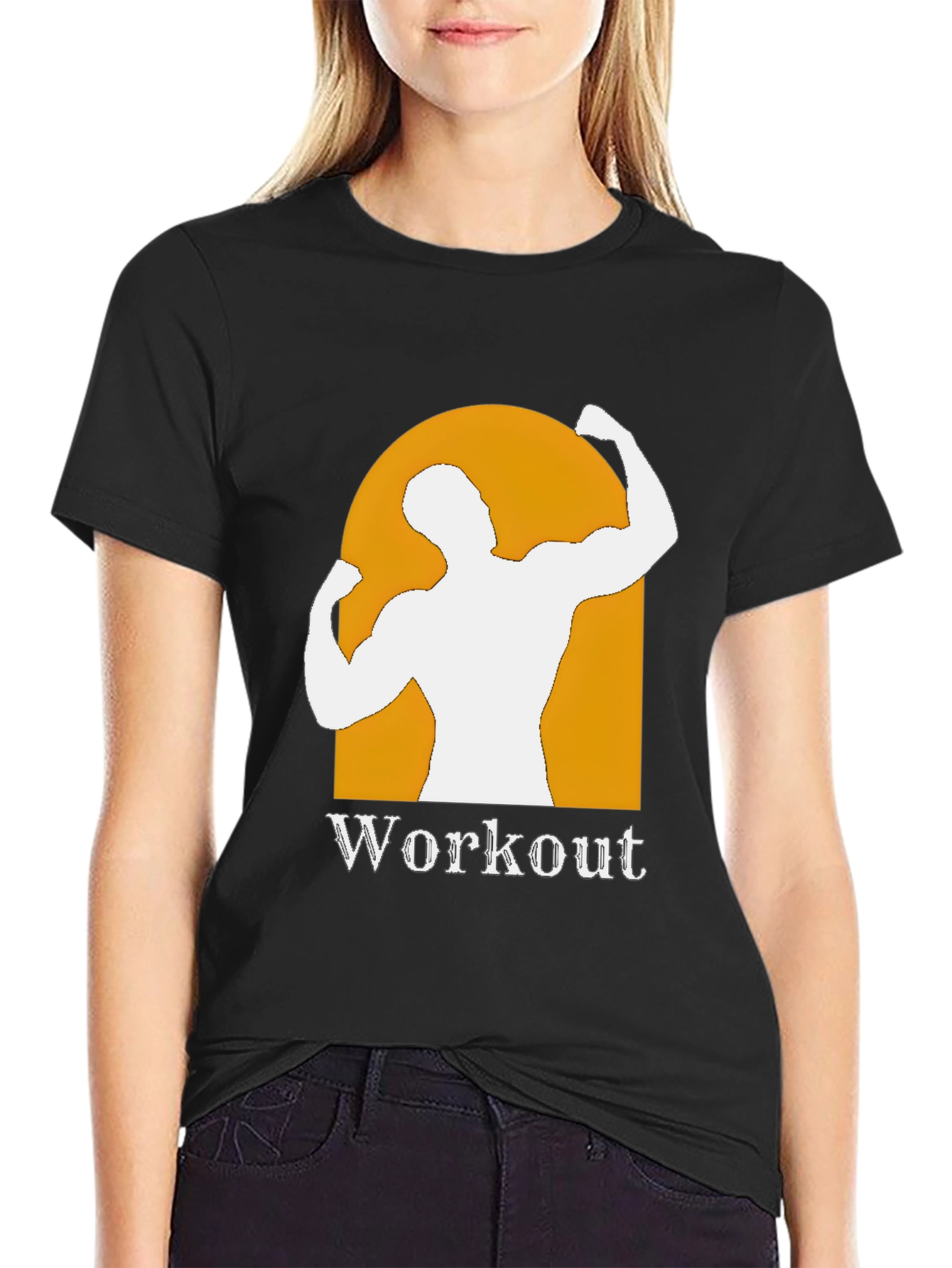 Camiseta Negra Hombre Diseño Workout