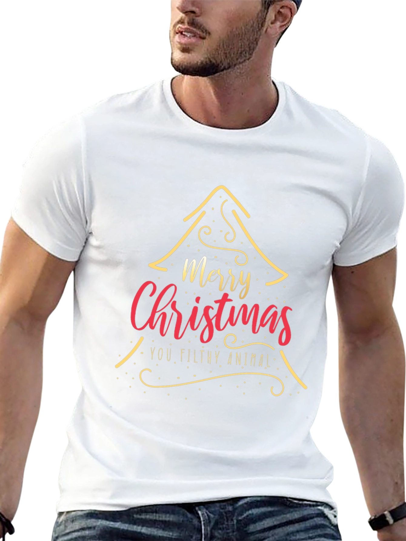 Camiseta Navideña Merry Christmas You Filthy Animal