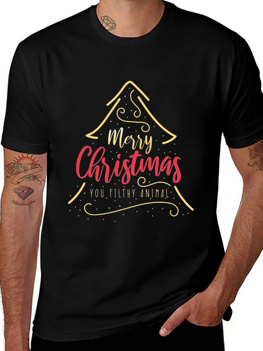 Camiseta Navideña Merry Christmas You Filthy Animal