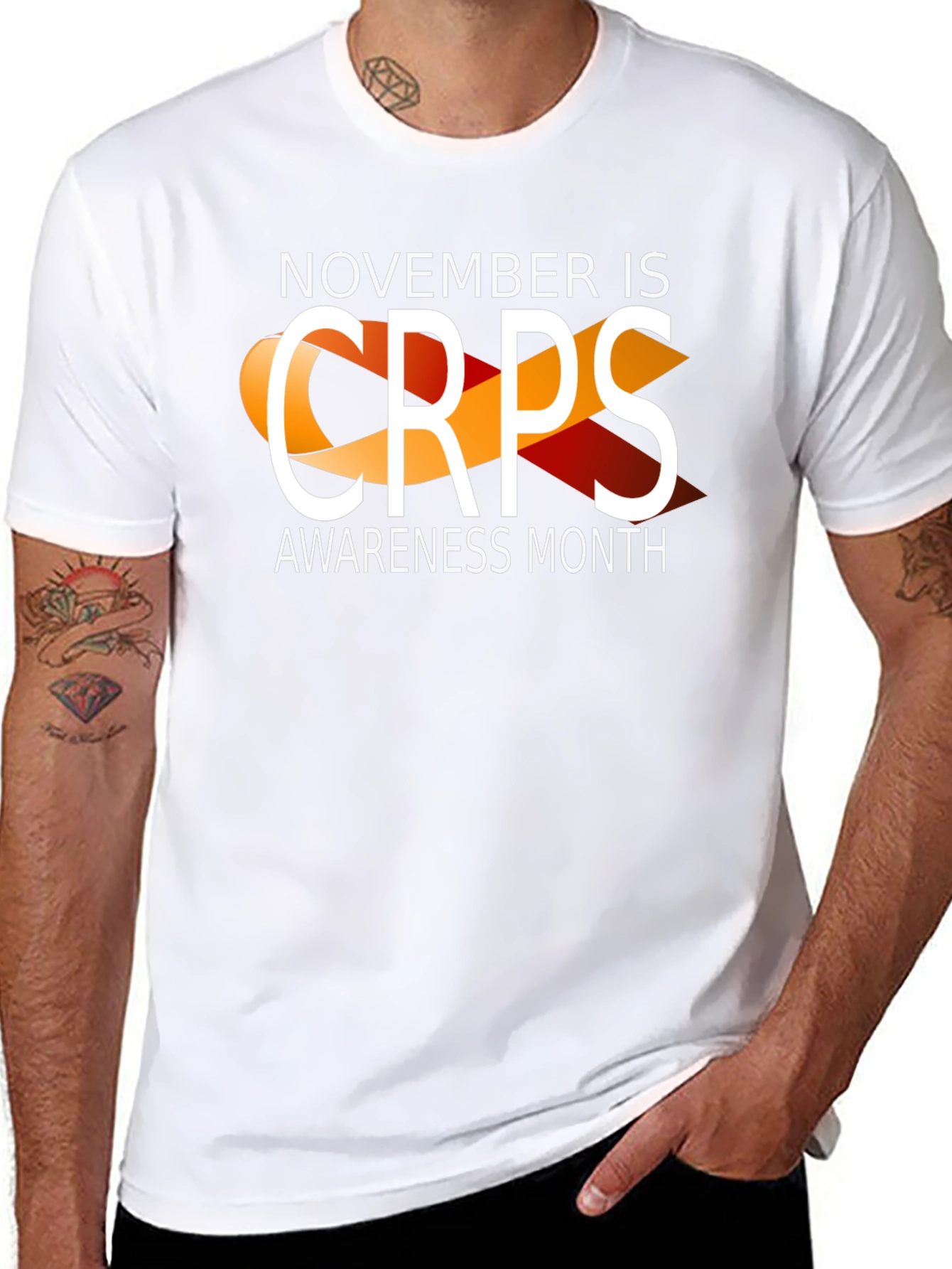 Camiseta Negra Con Cinta CRPS Mes de Concienciación