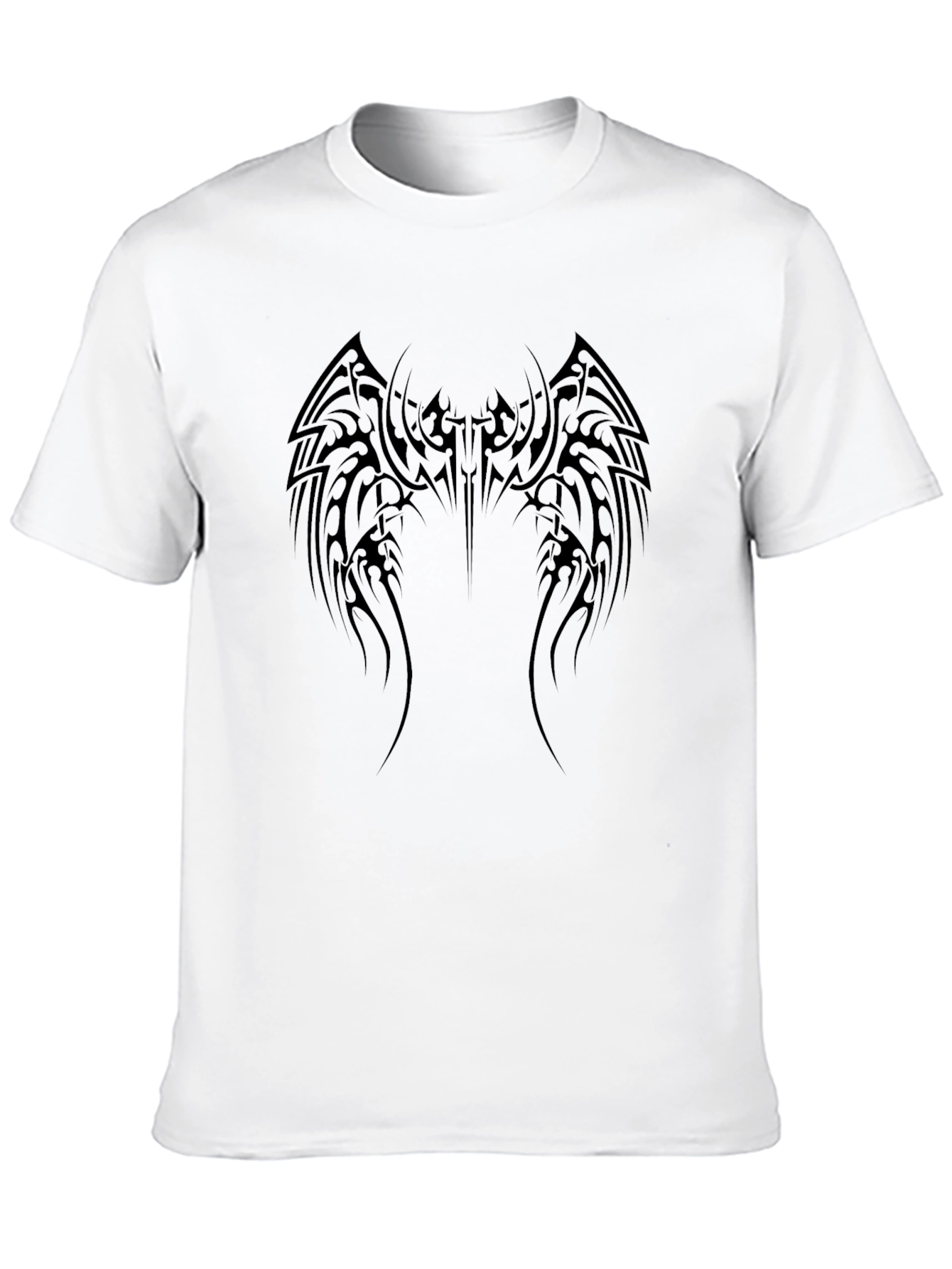 Camiseta Negra Hombre Diseño Tribal Alas