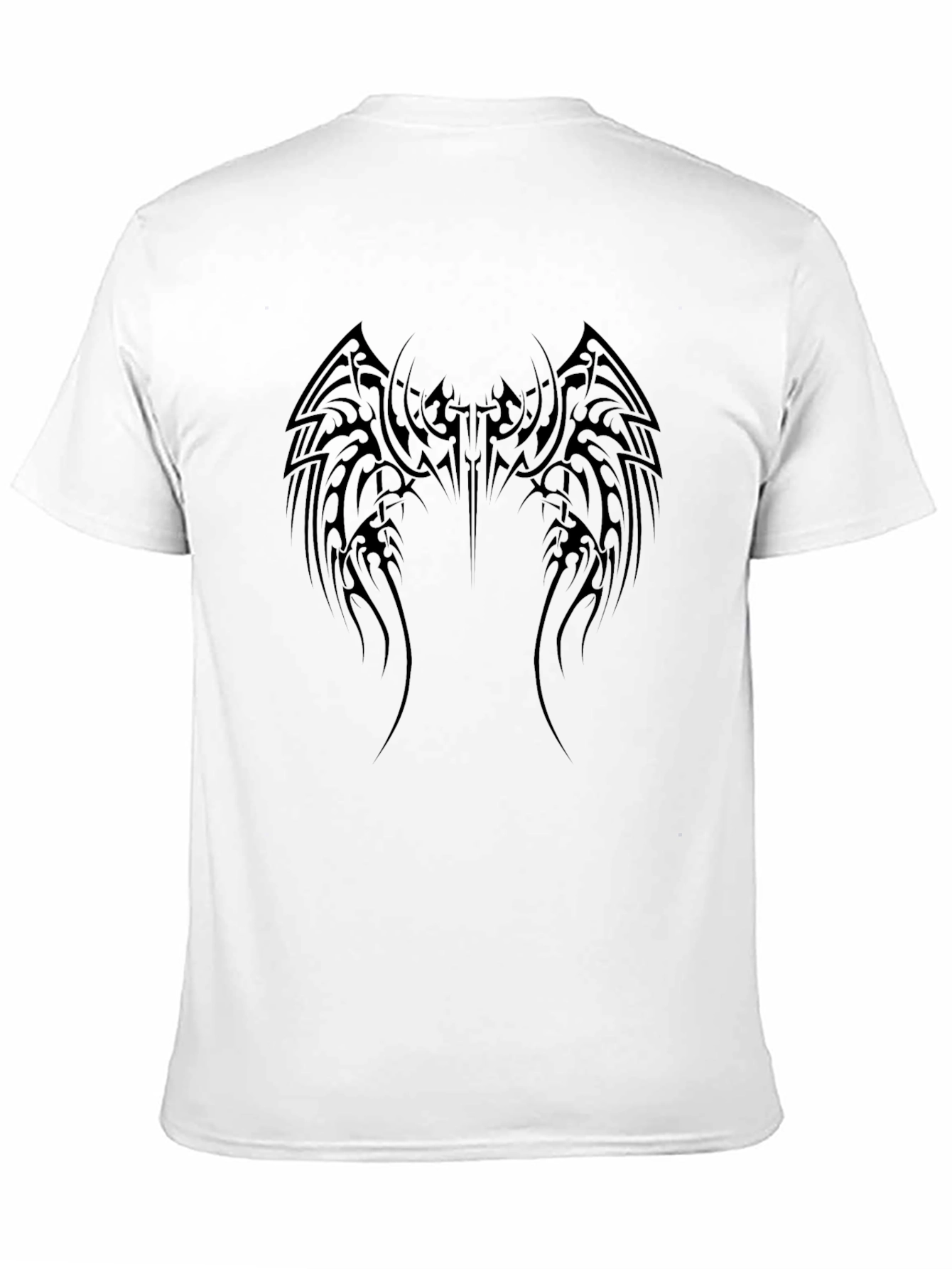 Camiseta Negra Hombre Diseño Tribal Alas