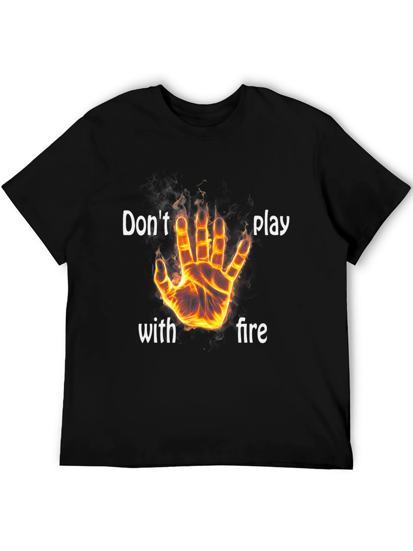Camiseta Negra: No Juegues con Fuego