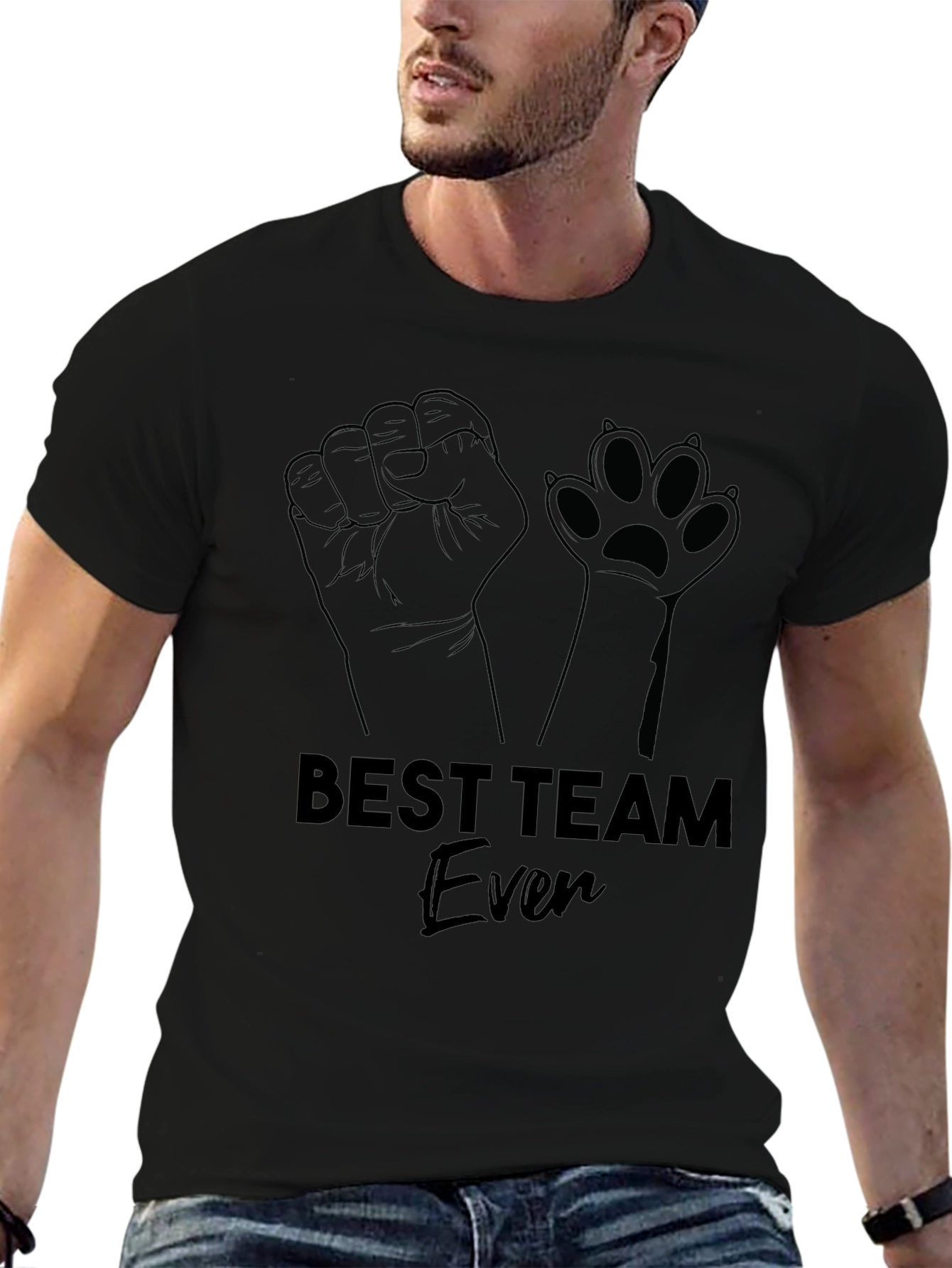 Camiseta Negra Best Team Ever Hombre