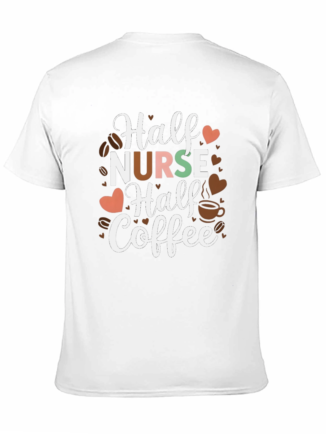 Camiseta Negra Mitad Enfermera Mitad Café