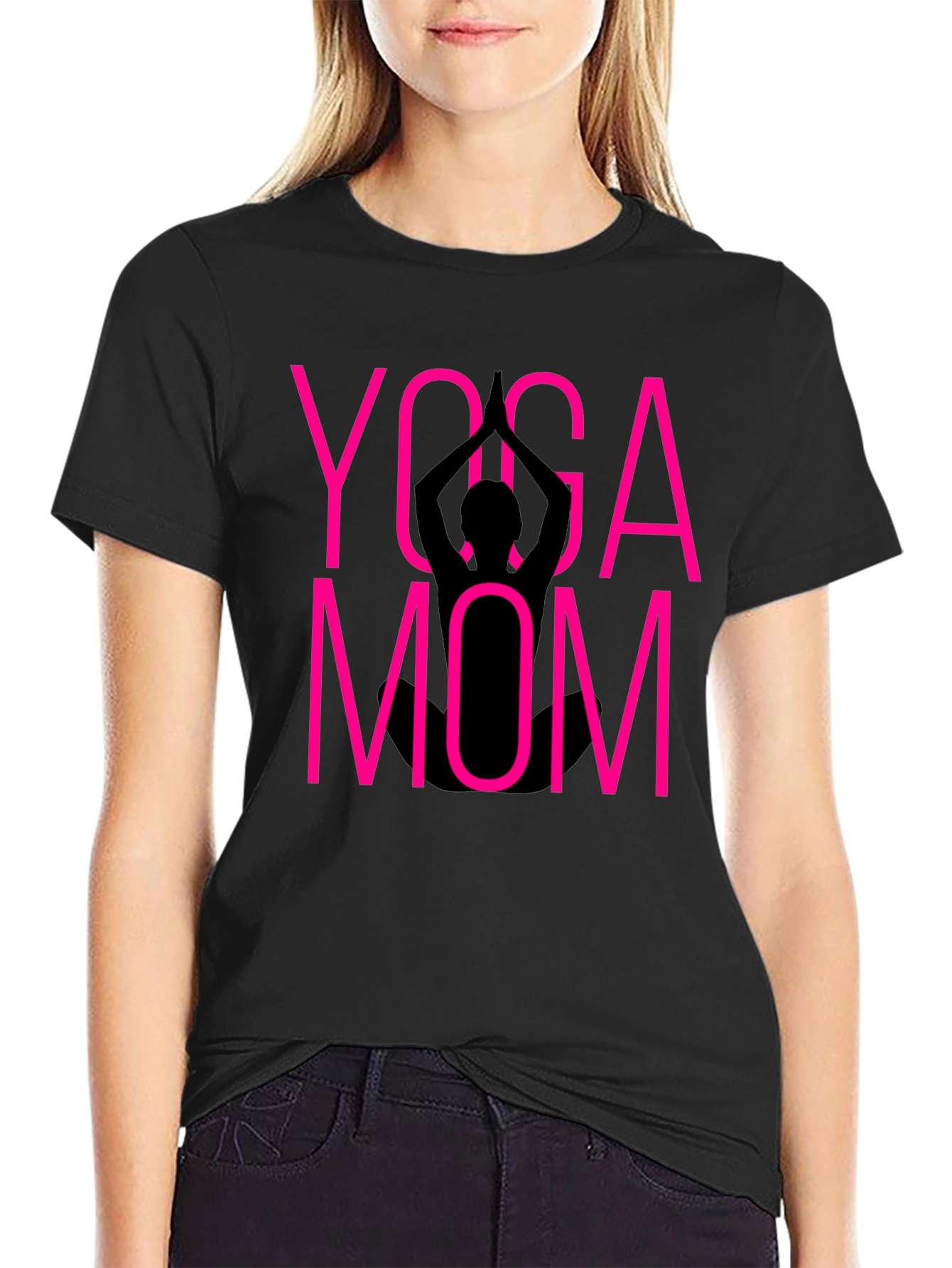 Camiseta Yoga Mom Negra