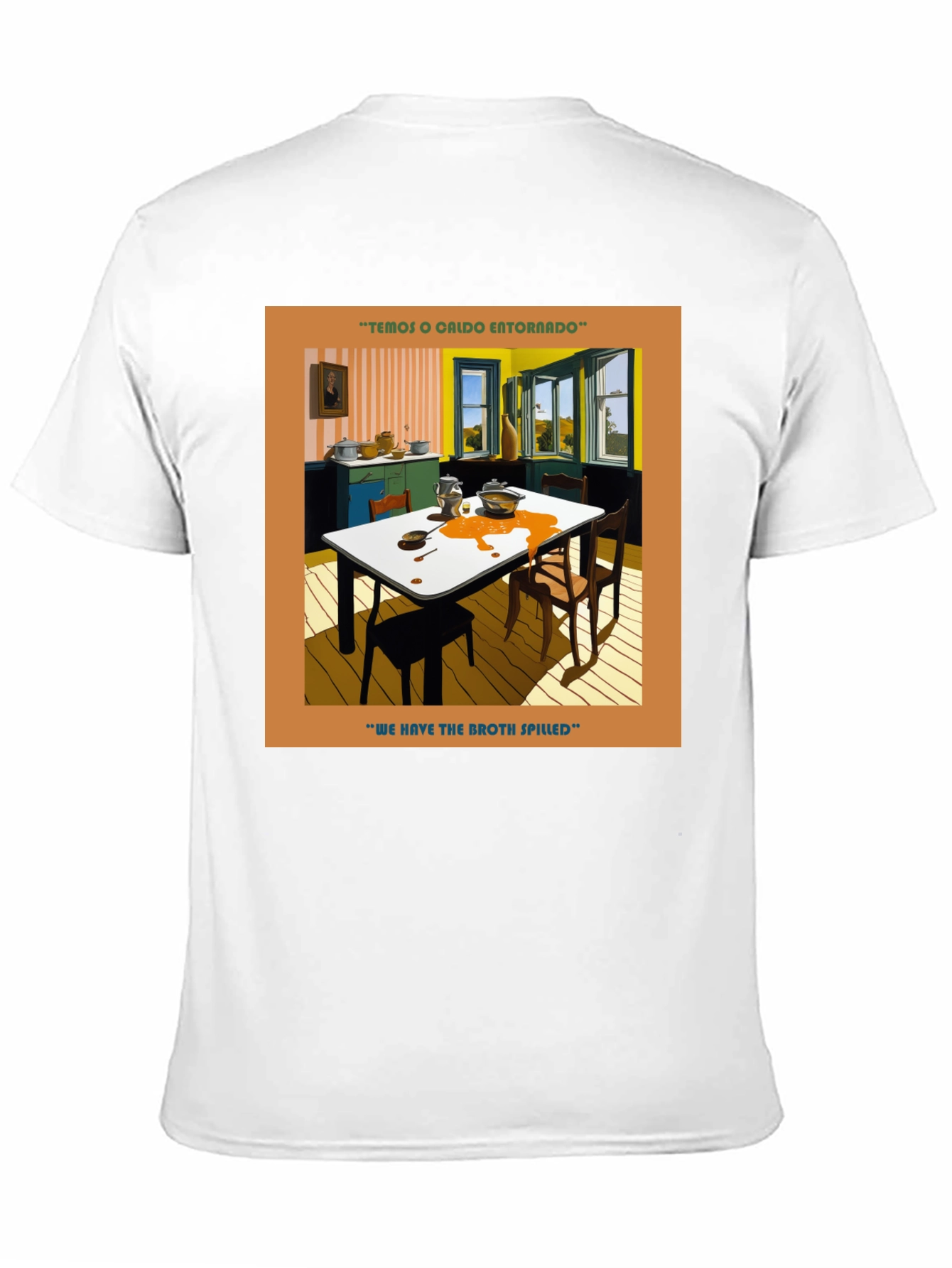 Camiseta Negra Estampada Caldo Entornado