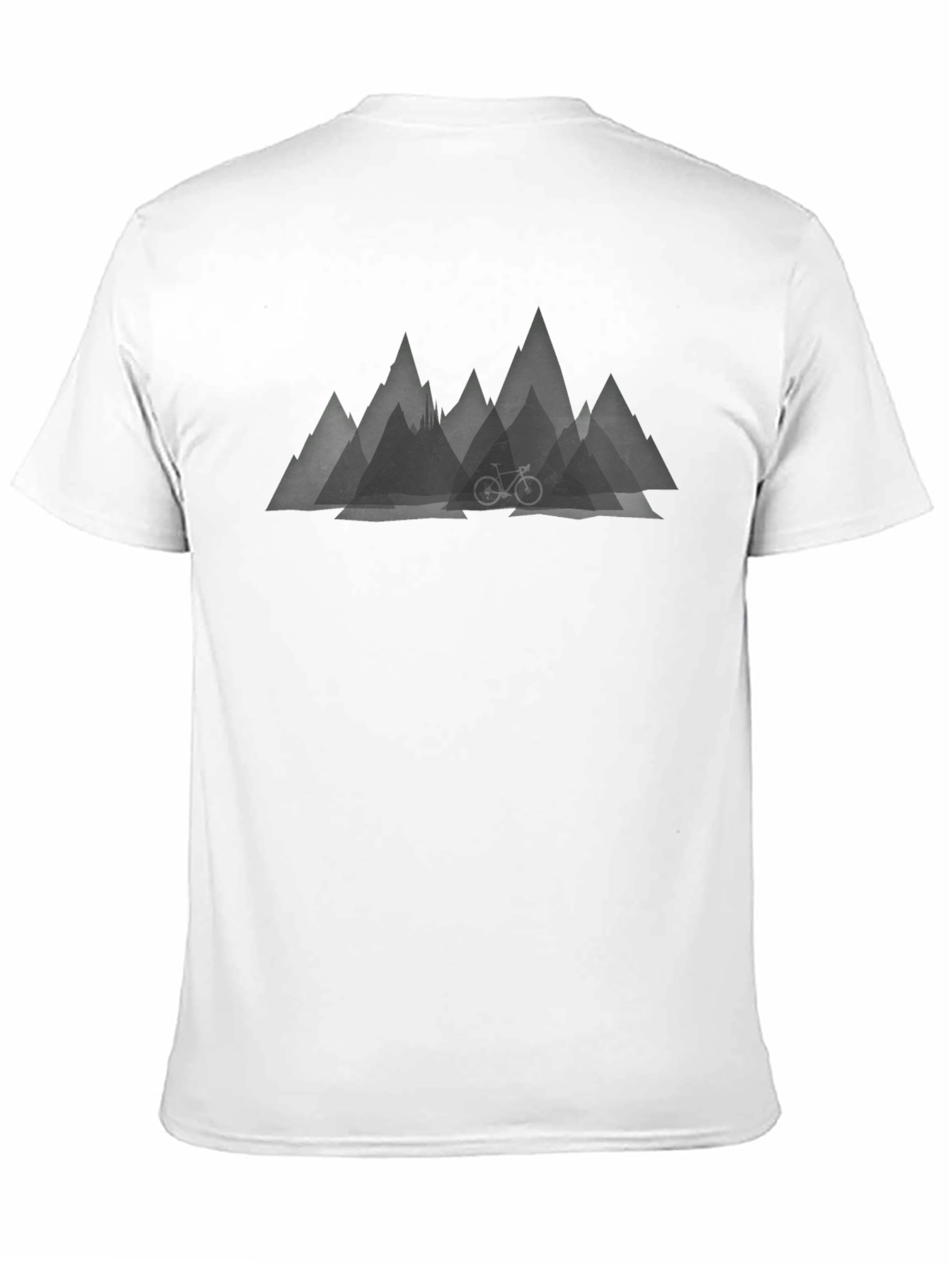 Camiseta Negra con Diseño de Montañas y Bicicleta