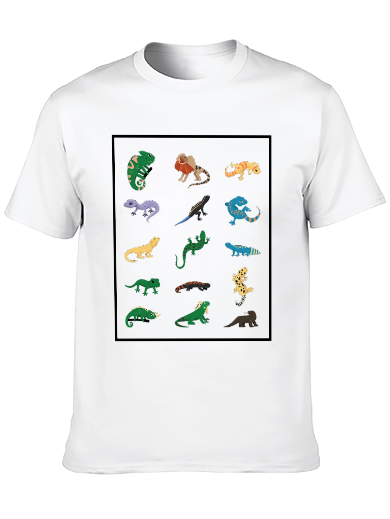 Camiseta Negra con Diseño de Reptiles
