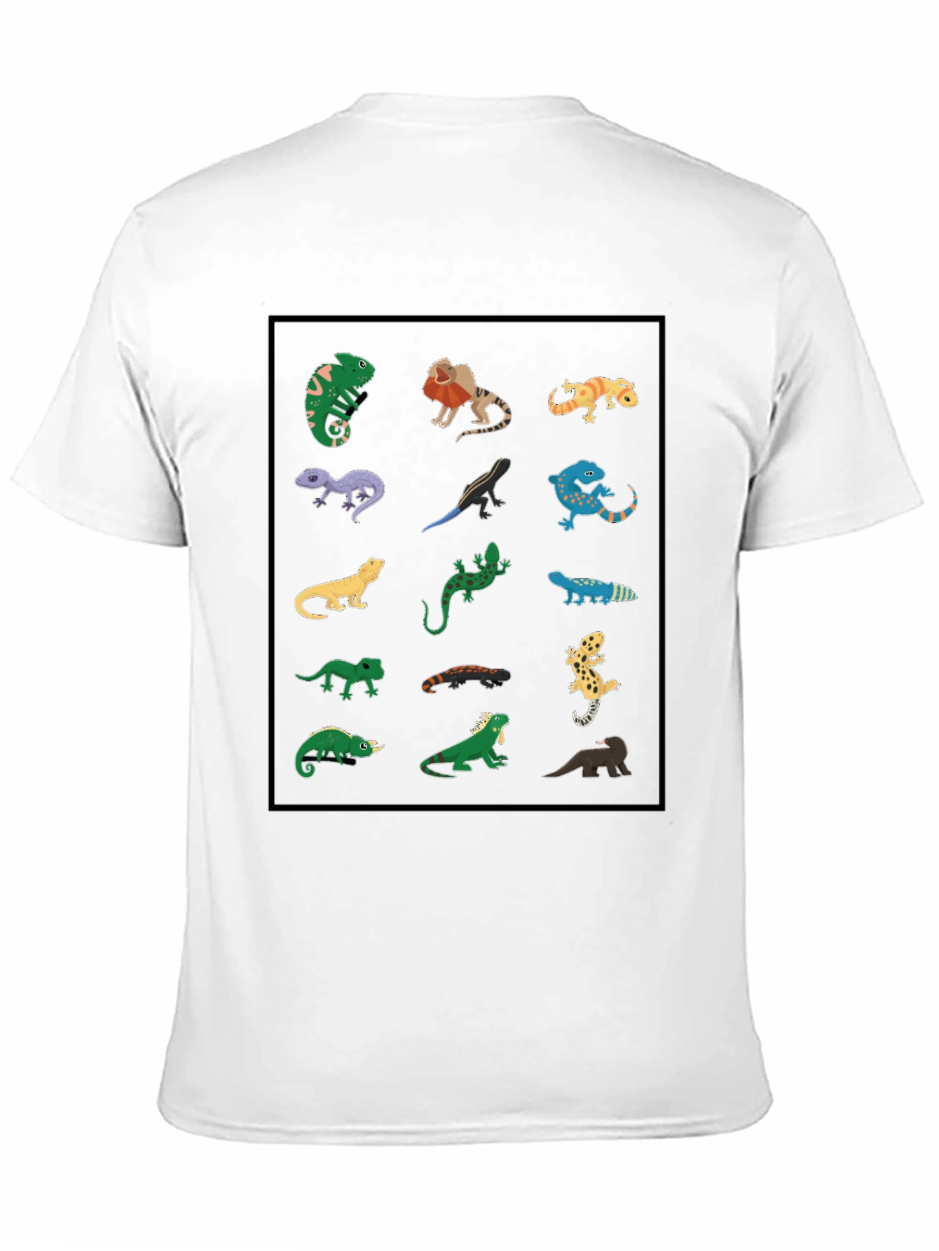 Camiseta Negra con Diseño de Reptiles