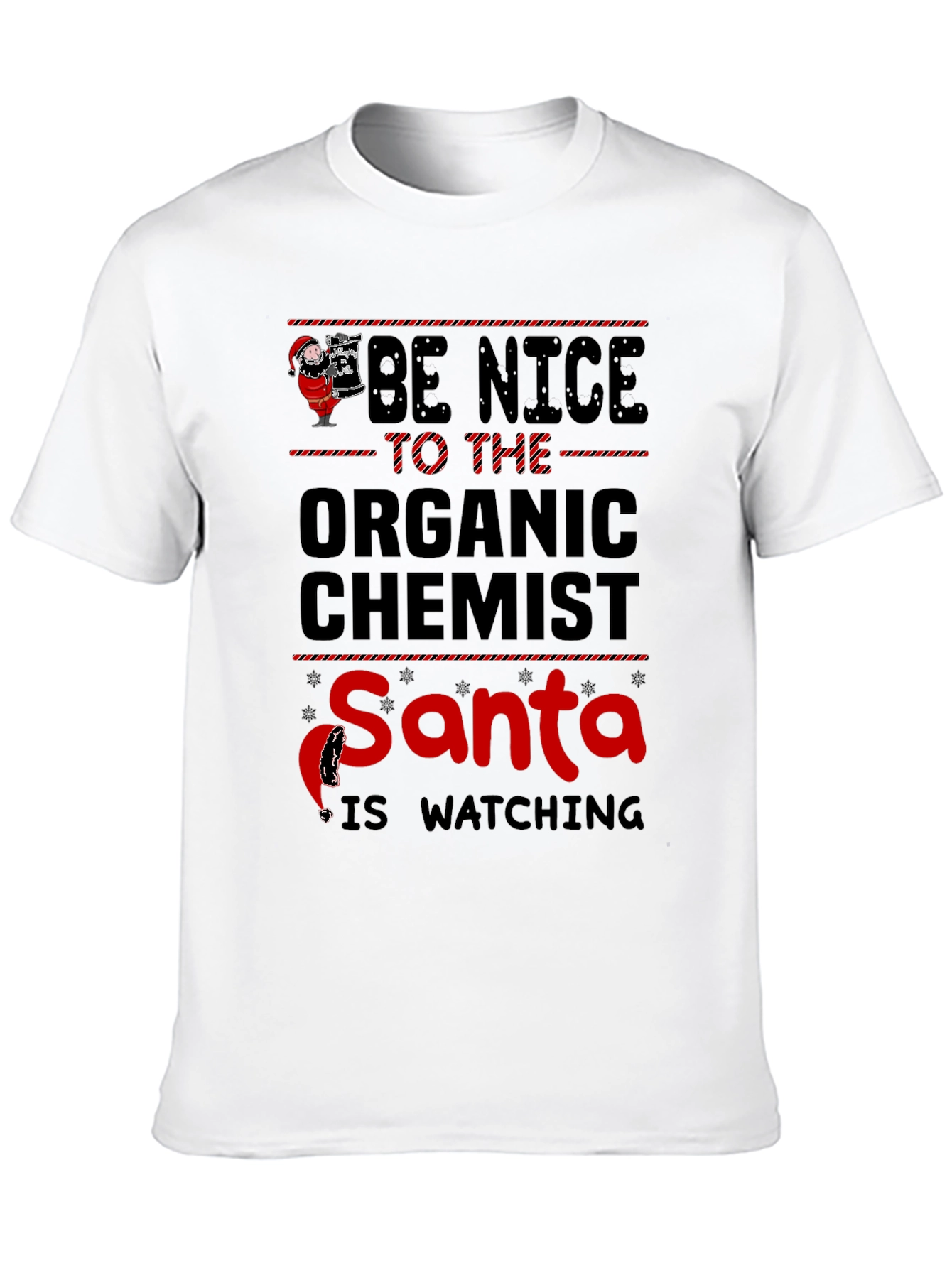 Camiseta Química Orgánica Navideña - Santa te Vigila
