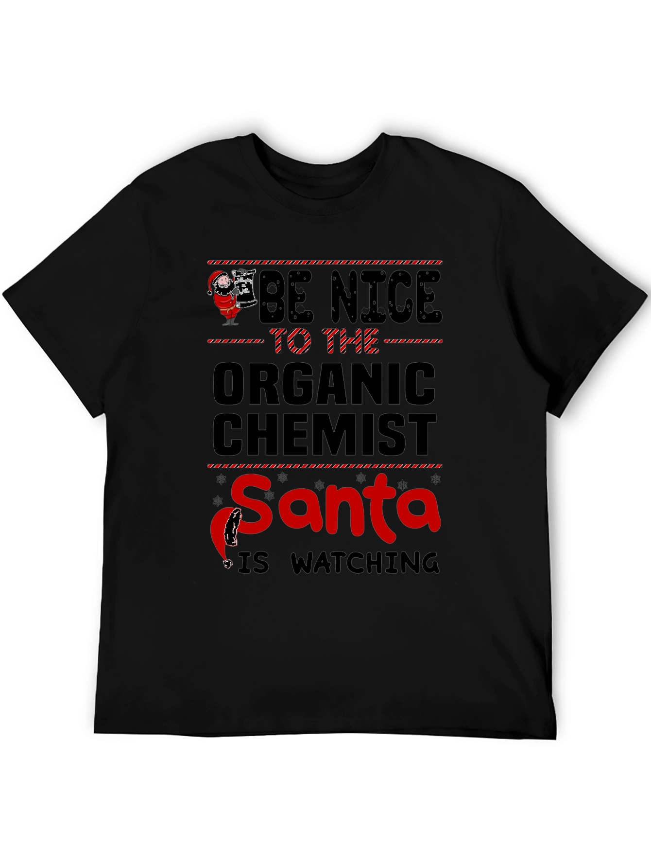 Camiseta Química Orgánica Navideña - Santa te Vigila