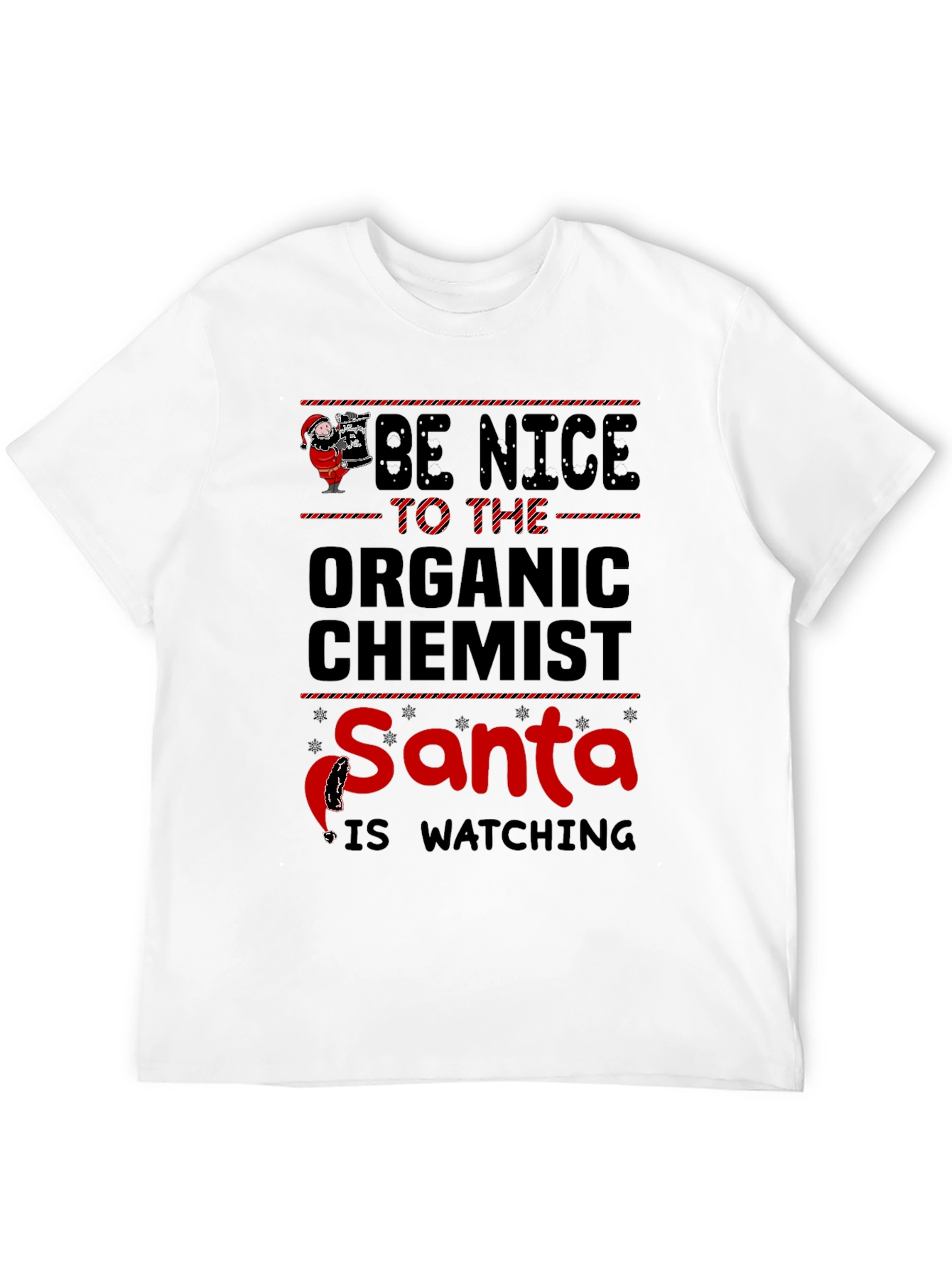 Camiseta Química Orgánica Navideña - Santa te Vigila