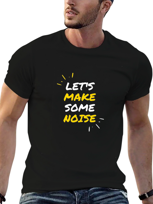Camiseta Negra con Diseño Lets Make Some Noise