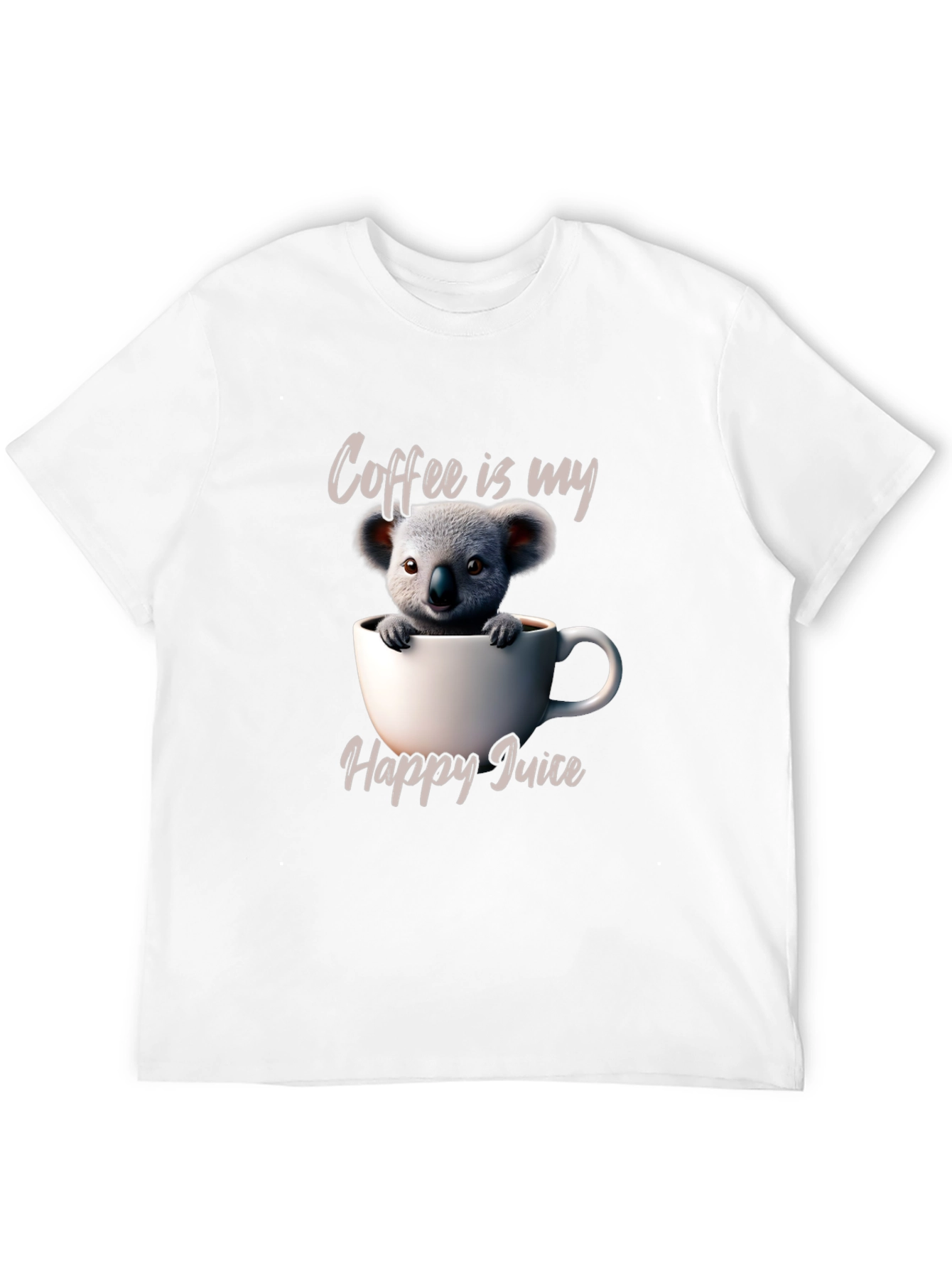 Camiseta Negra Café es mi Jugo Feliz con Koala