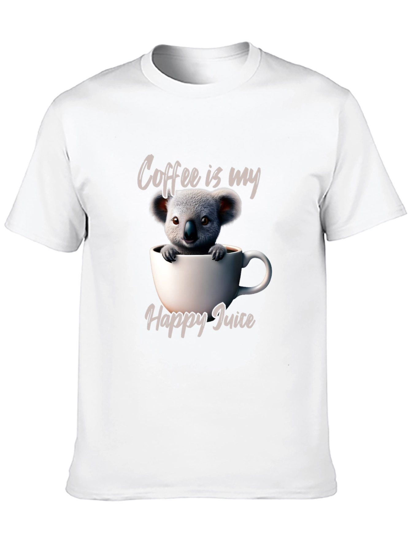 Camiseta Negra Café es mi Jugo Feliz con Koala