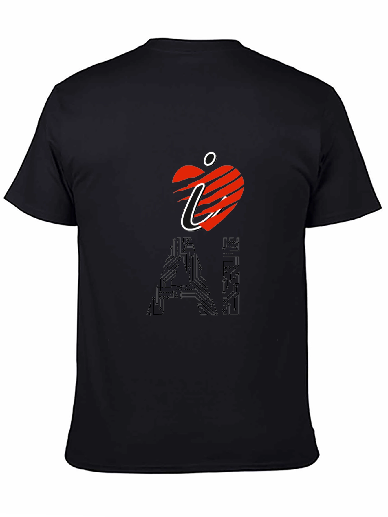 Camiseta Negra I Heart AI para Hombre