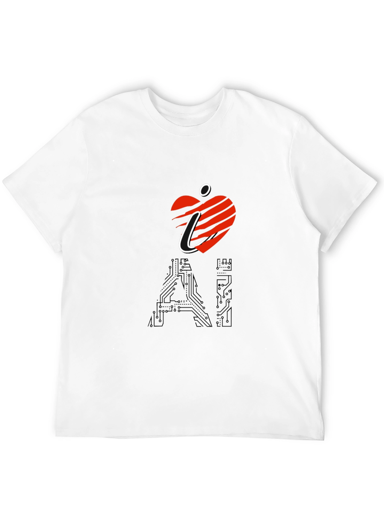 Camiseta Negra I Heart AI para Hombre