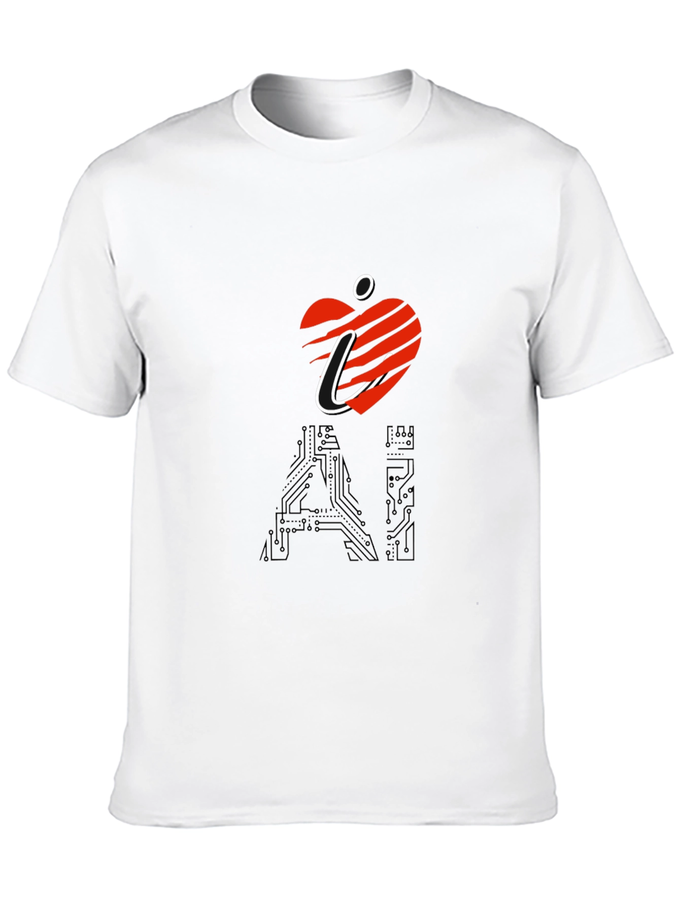 Camiseta Negra I Heart AI para Hombre