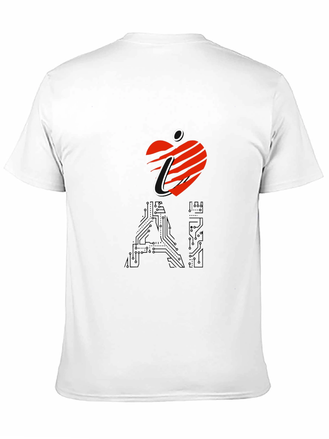 Camiseta Negra I Heart AI para Hombre