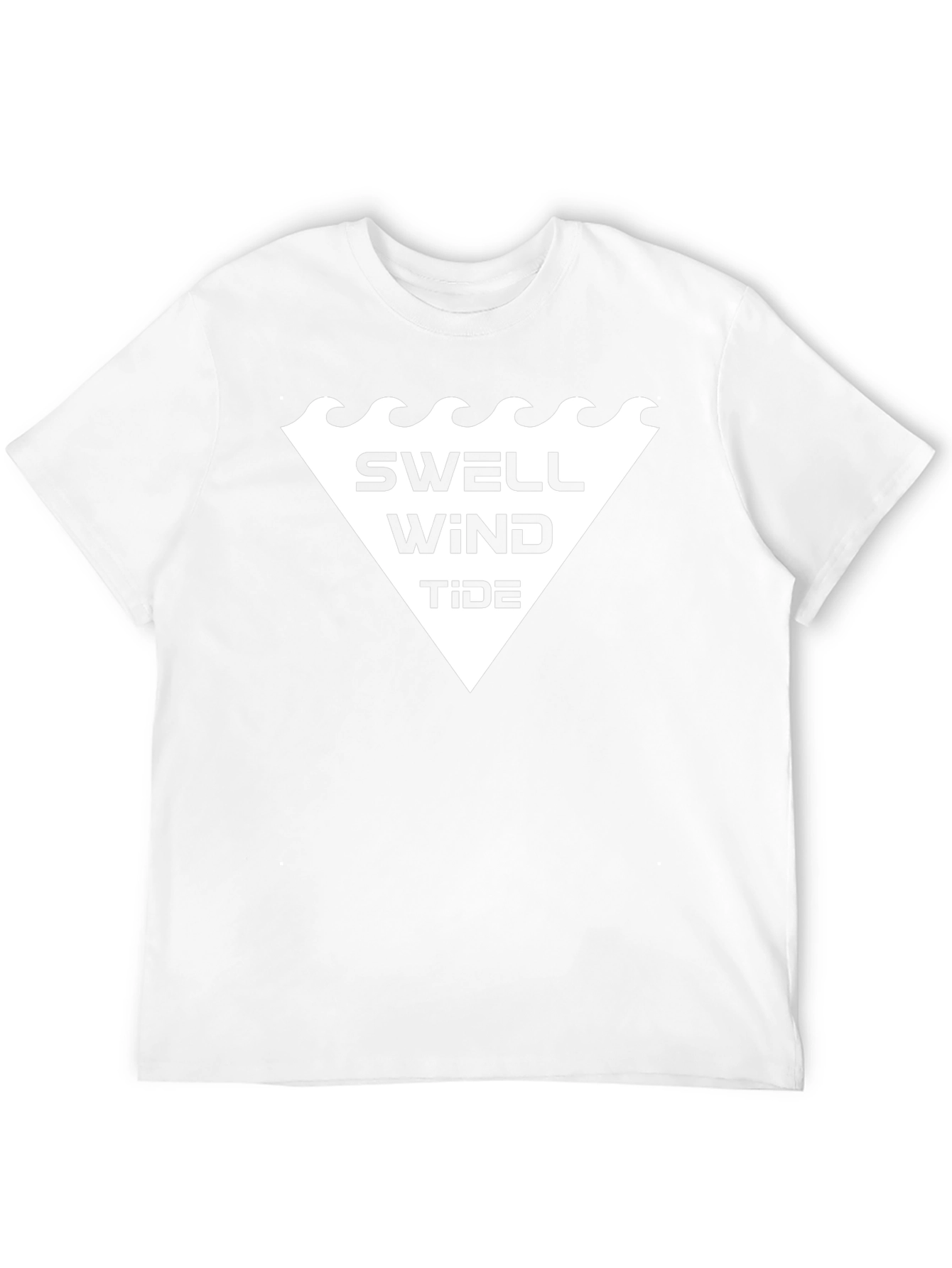 Camiseta Negra Hombre - Diseño Swell Wind Tide
