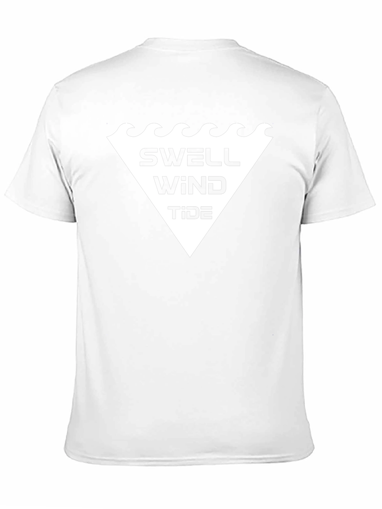 Camiseta Negra Hombre - Diseño Swell Wind Tide