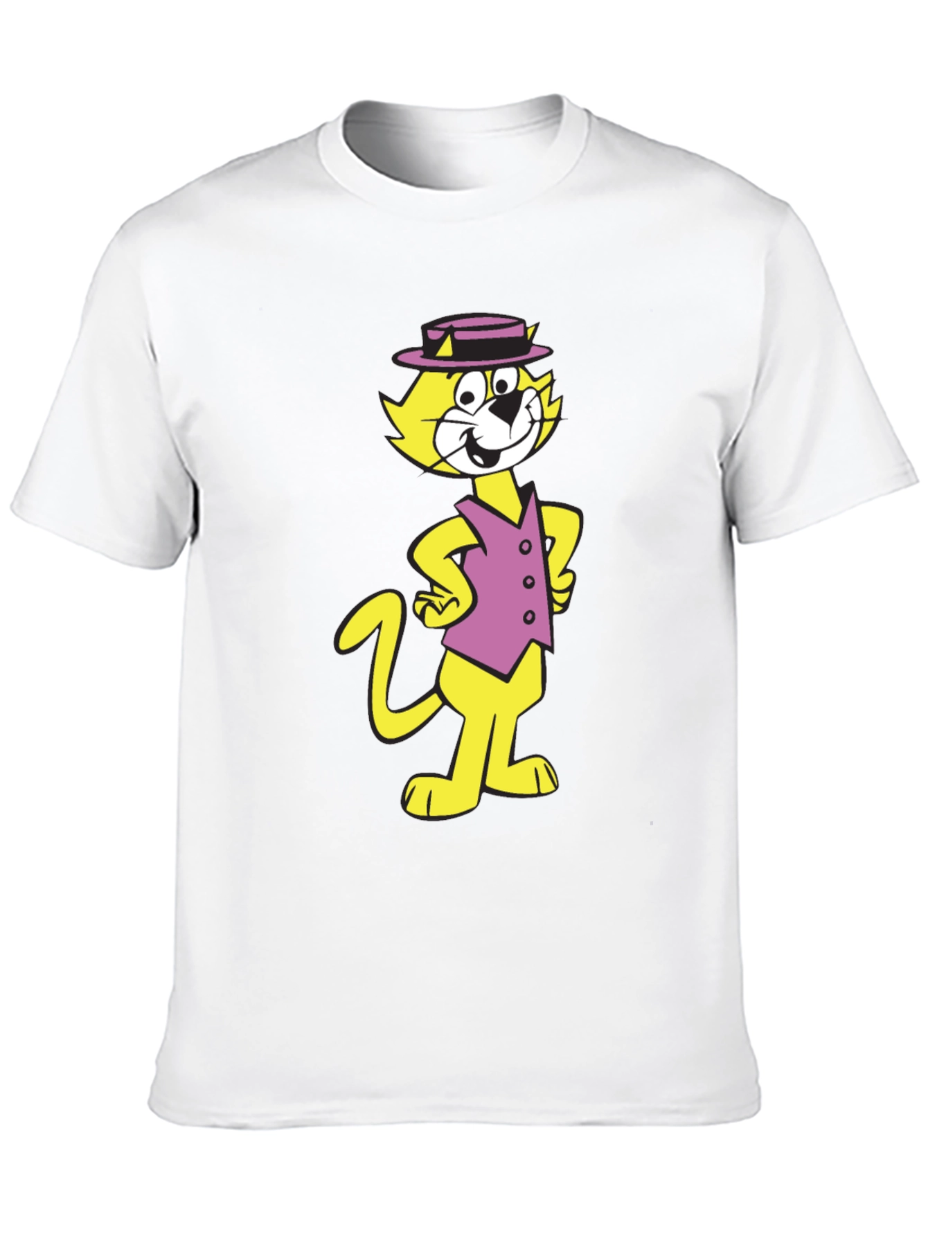 Camiseta Negra con Diseño de Gato Animado