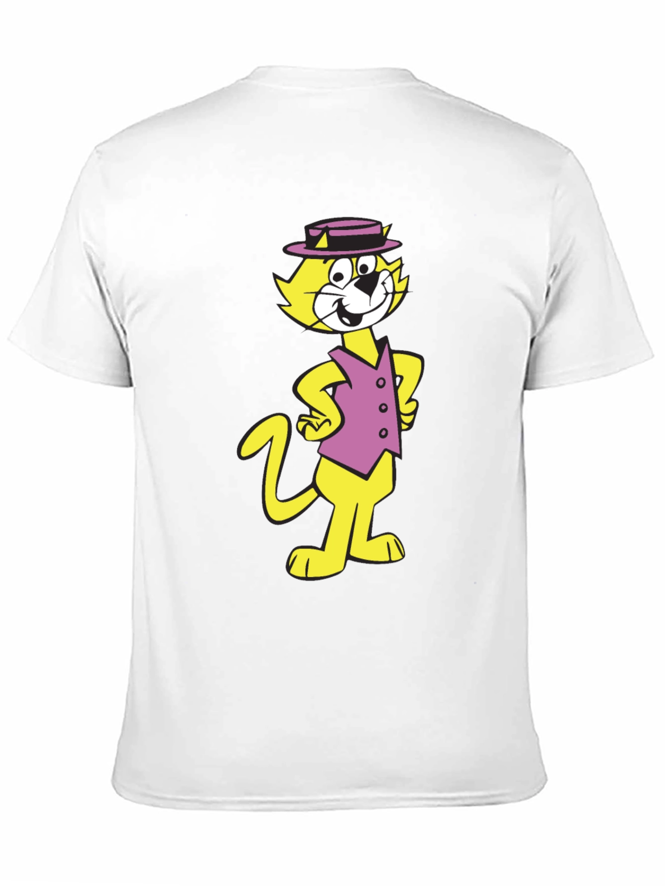 Camiseta Negra con Diseño de Gato Animado