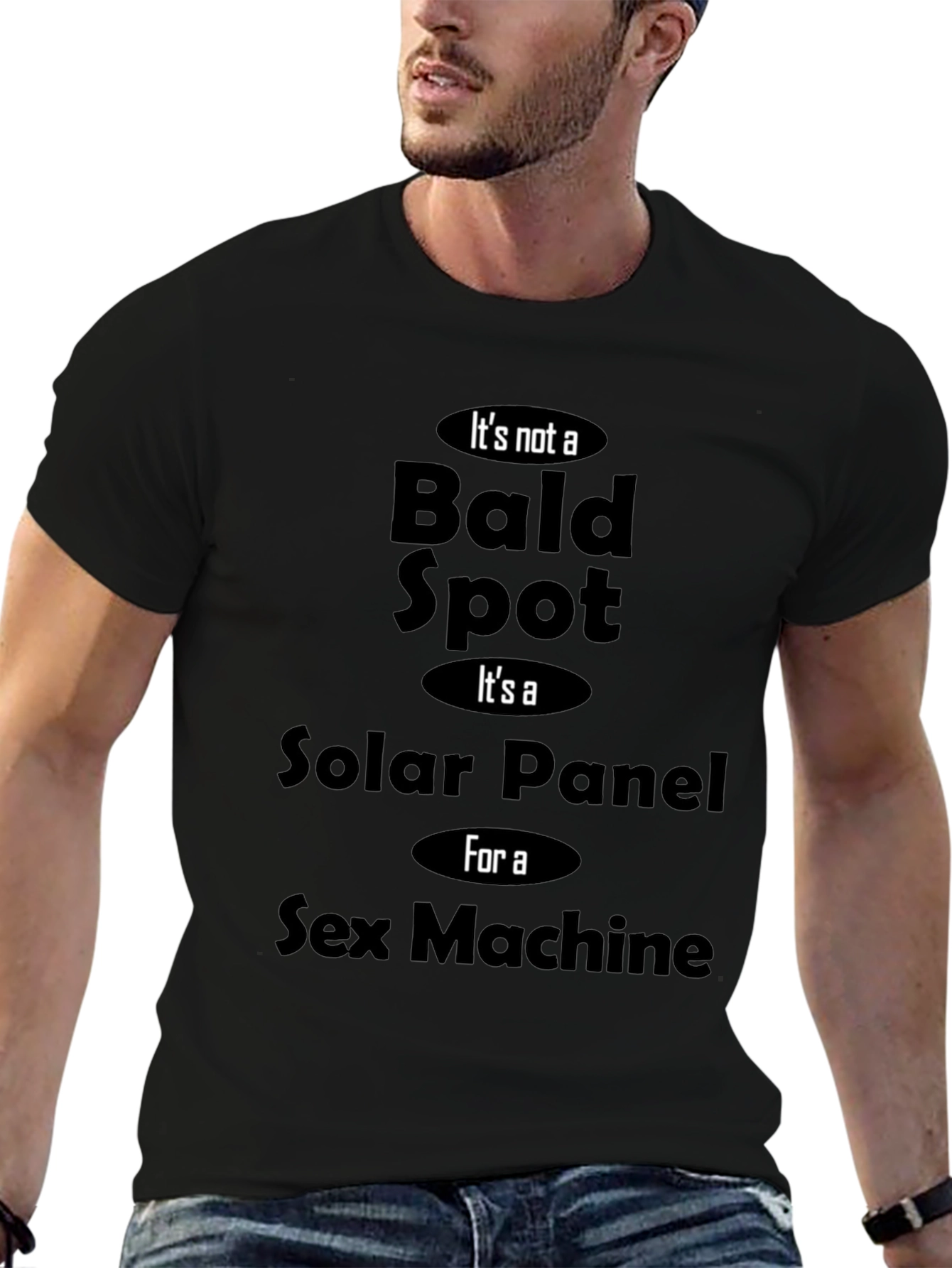 Camiseta Negra con Estampa Humorística Solar Panel