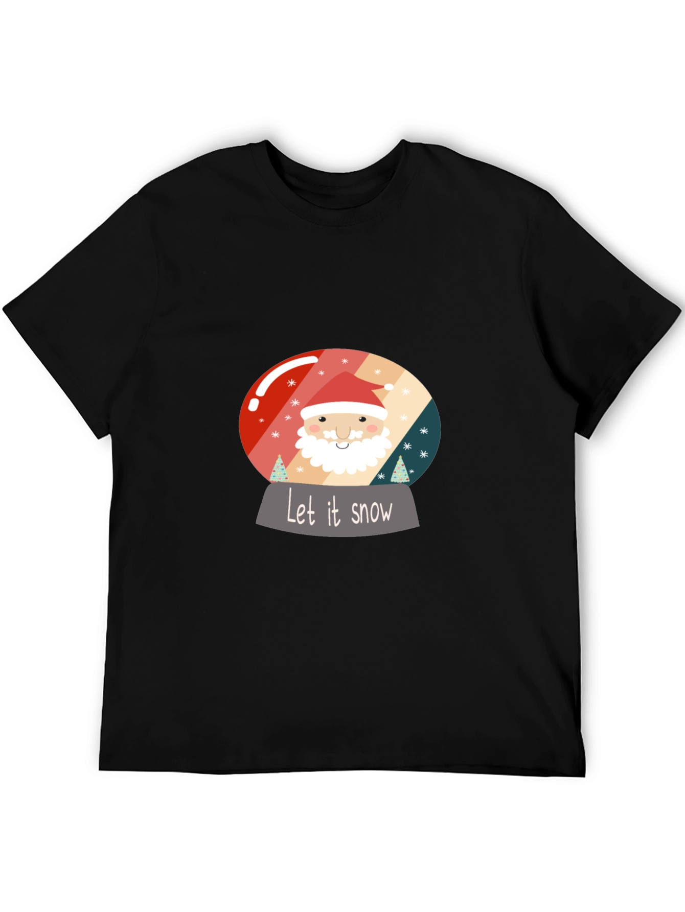 Camiseta Navideña Let It Snow Negra