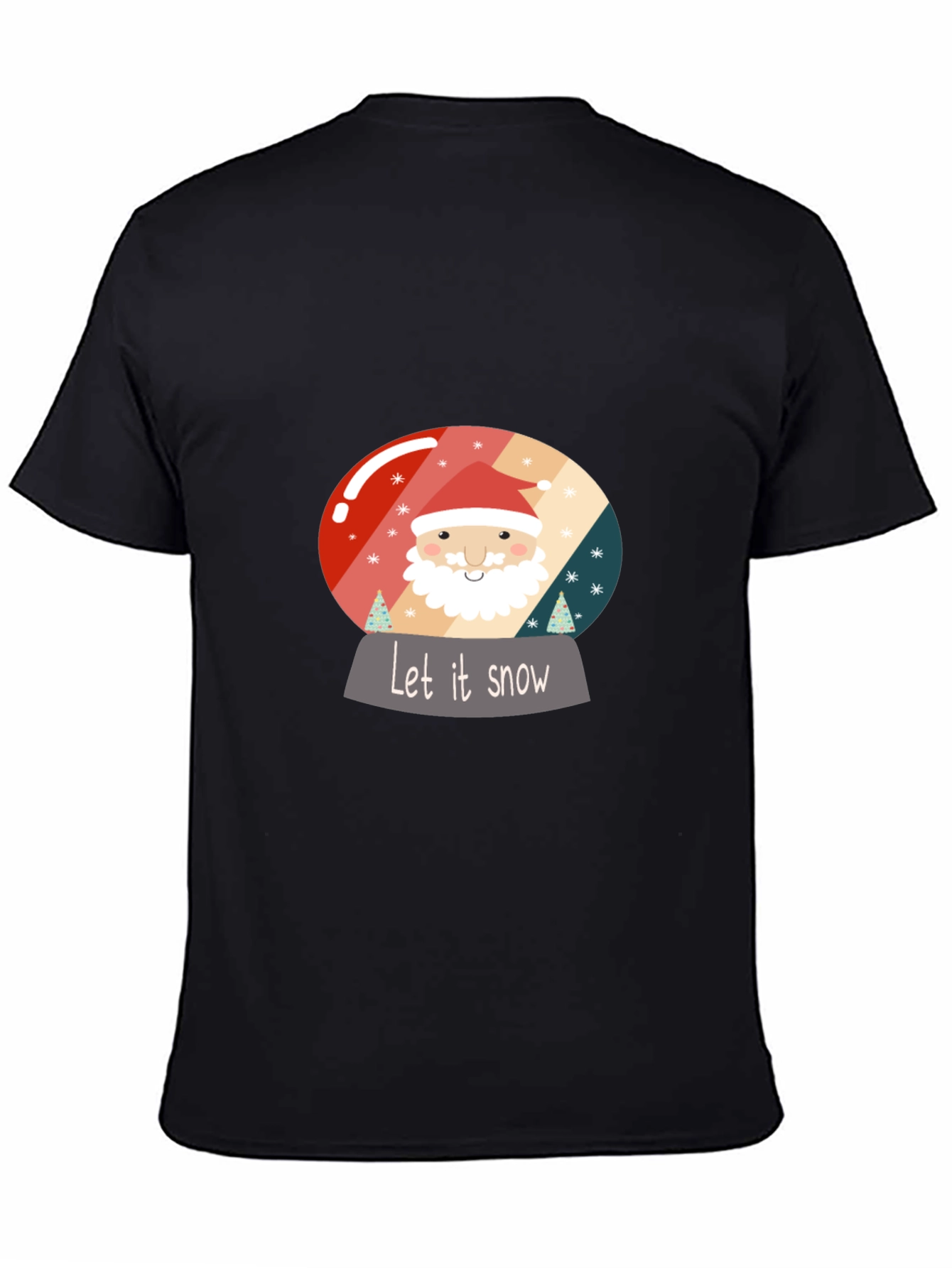 Camiseta Navideña Let It Snow Negra