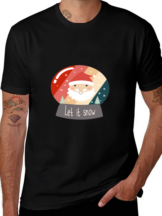 Camiseta Navideña Let It Snow Negra