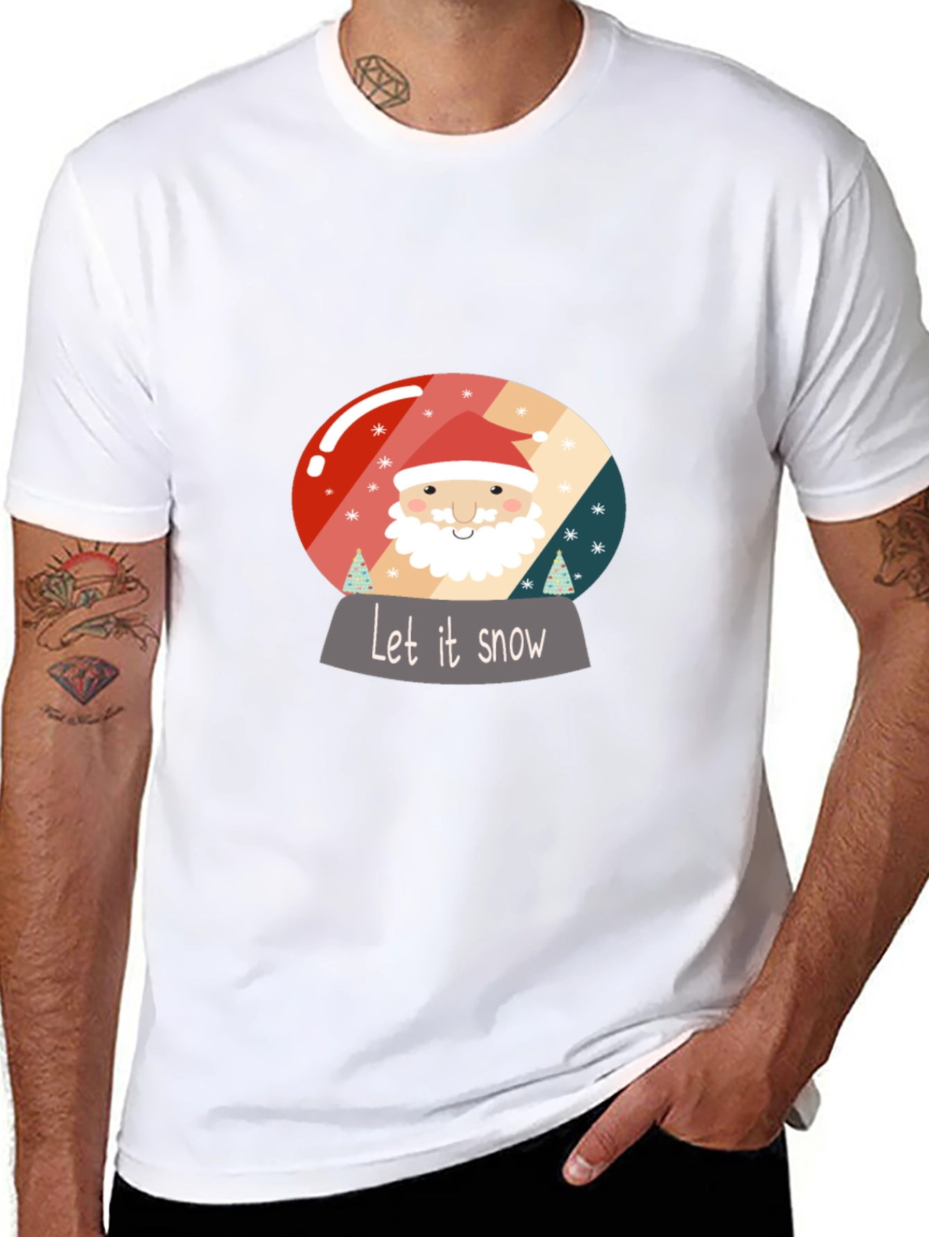 Camiseta Navideña Let It Snow Negra