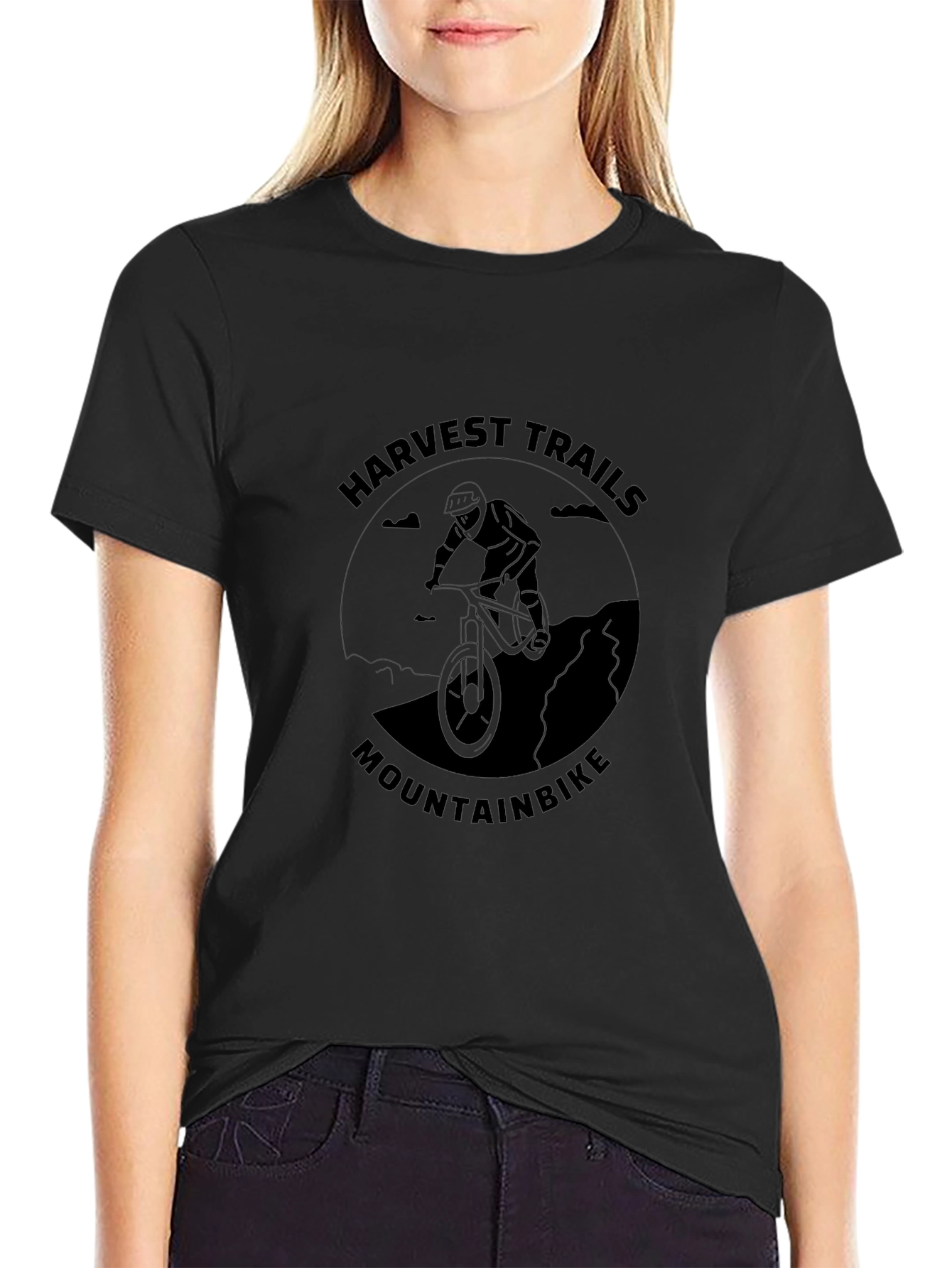 Camiseta Negra Harvest Trails Mountainbike