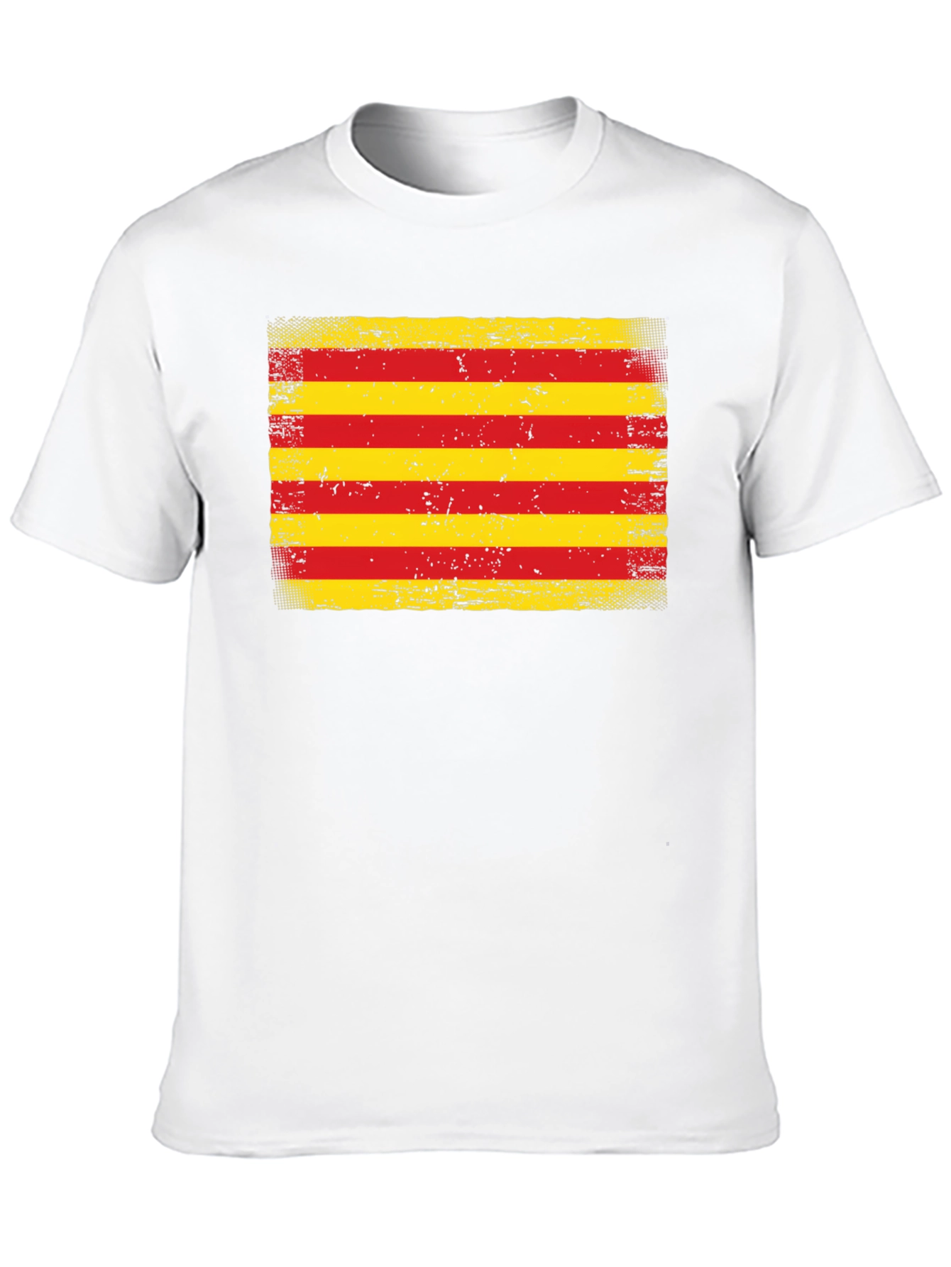 Camiseta Bandera Cataluña Hombre - Diseño Retro