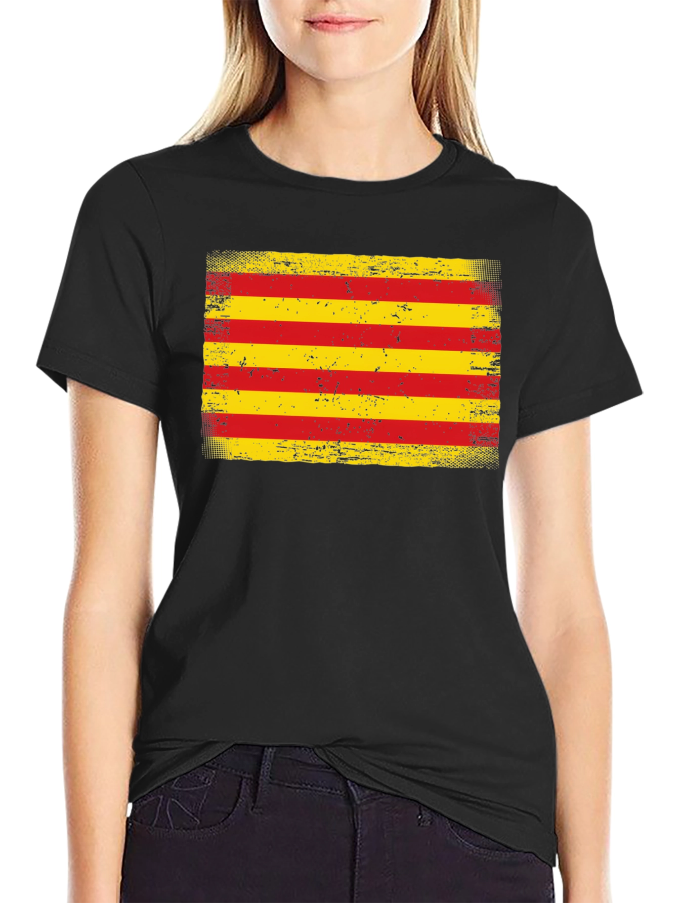 Camiseta Bandera Cataluña Hombre - Diseño Retro