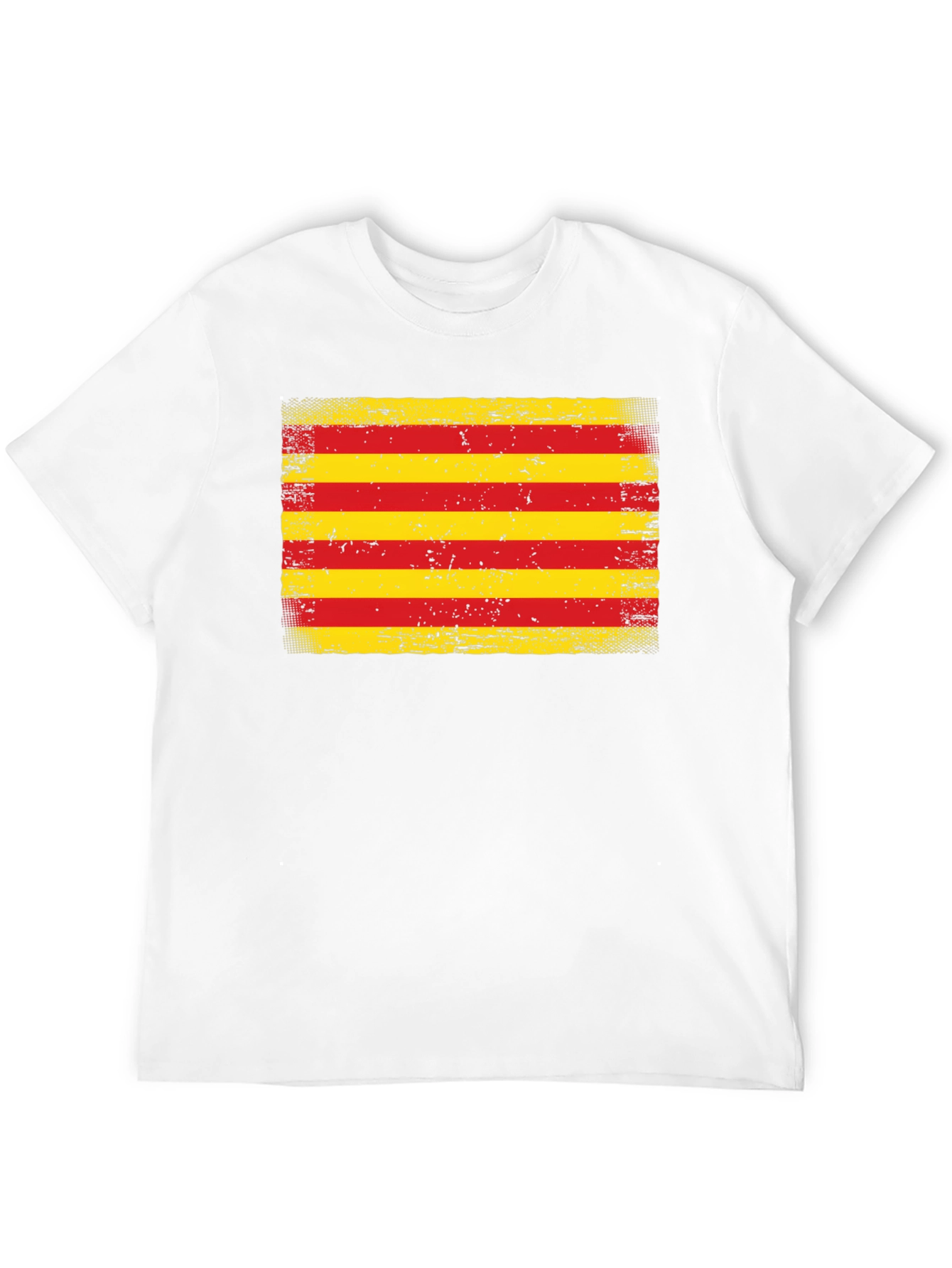 Camiseta Bandera Cataluña Hombre - Diseño Retro