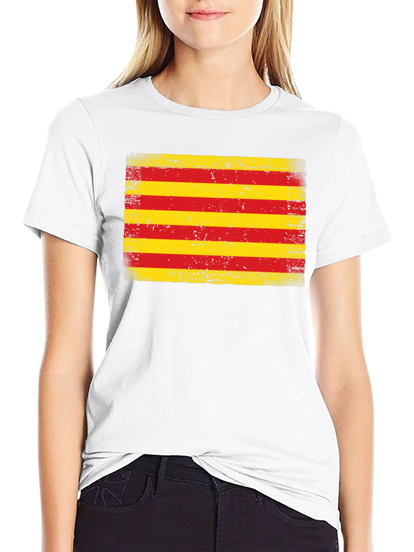 Camiseta Bandera Cataluña Hombre - Diseño Retro