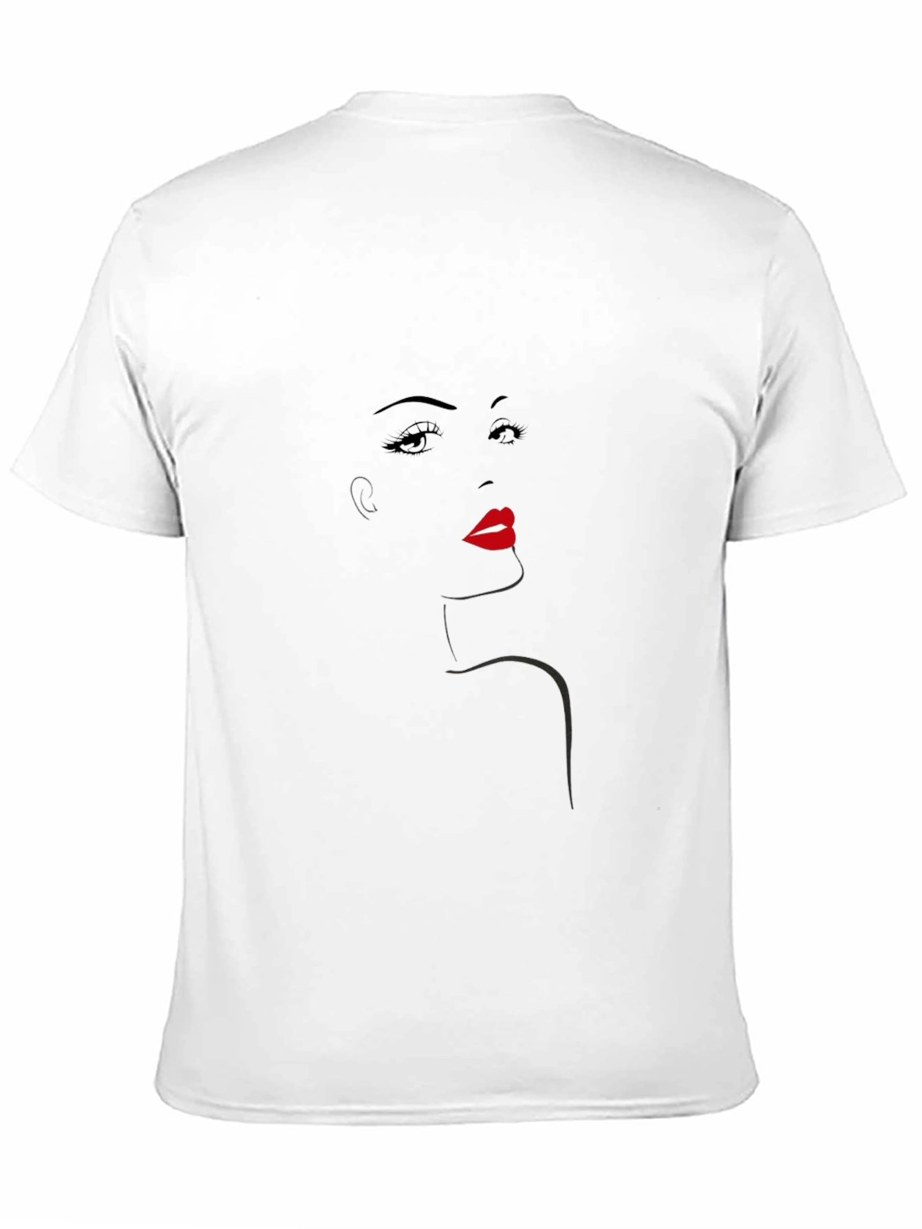 Camiseta Negra con Diseño Abstracto de Rostro Femenino
