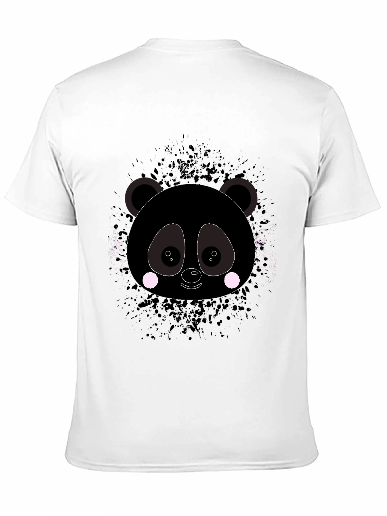 Camiseta Negra con Estampado de Panda Abstracto