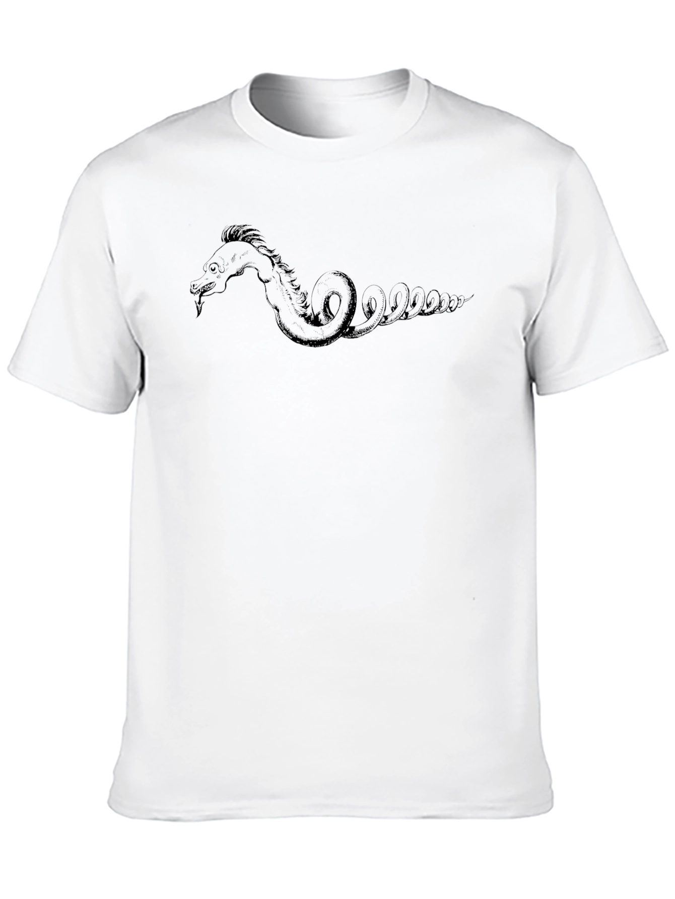 Camiseta Negra con Diseño de Monstruo Marino