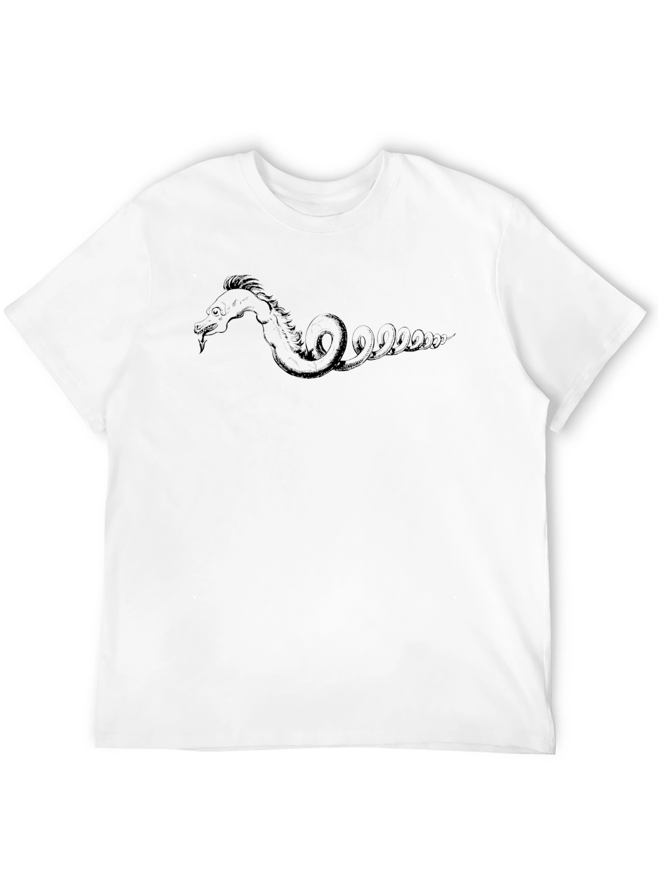 Camiseta Negra con Diseño de Monstruo Marino