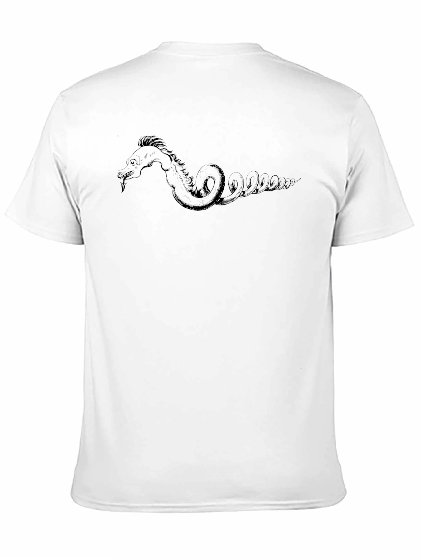 Camiseta Negra con Diseño de Monstruo Marino